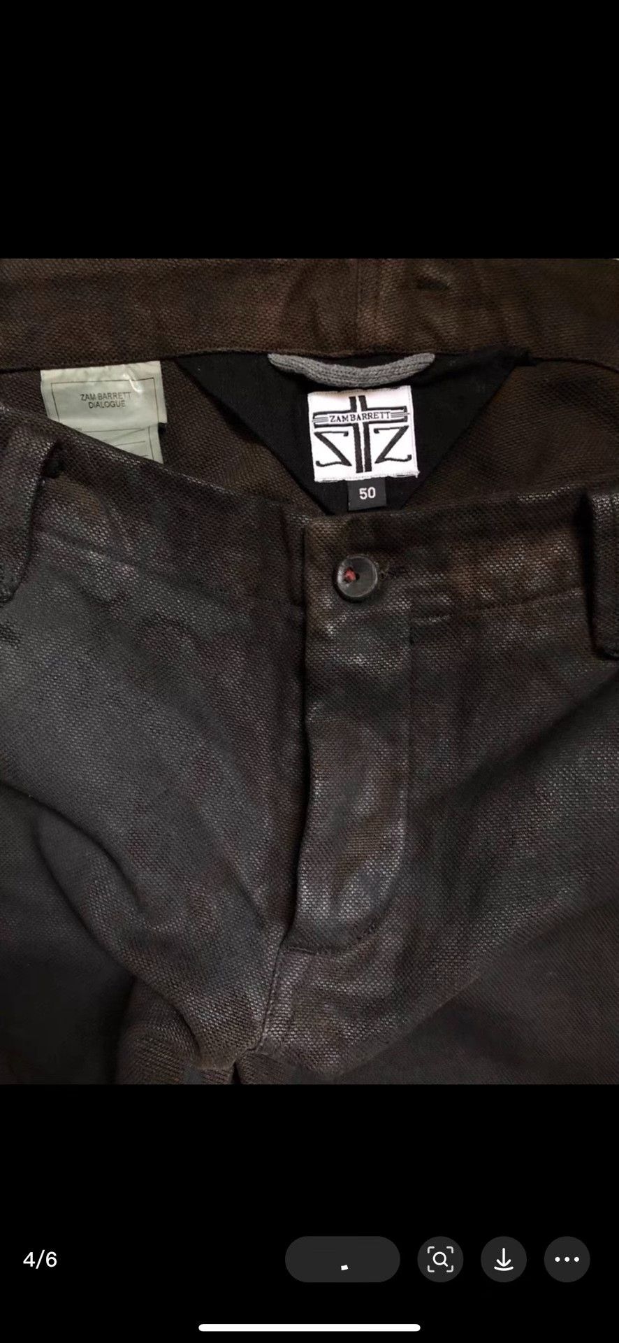 Zam Barrett Zambarrett Waxed Cropped Casual Pants Size US 34 / EU 50 - 4 Thumbnail