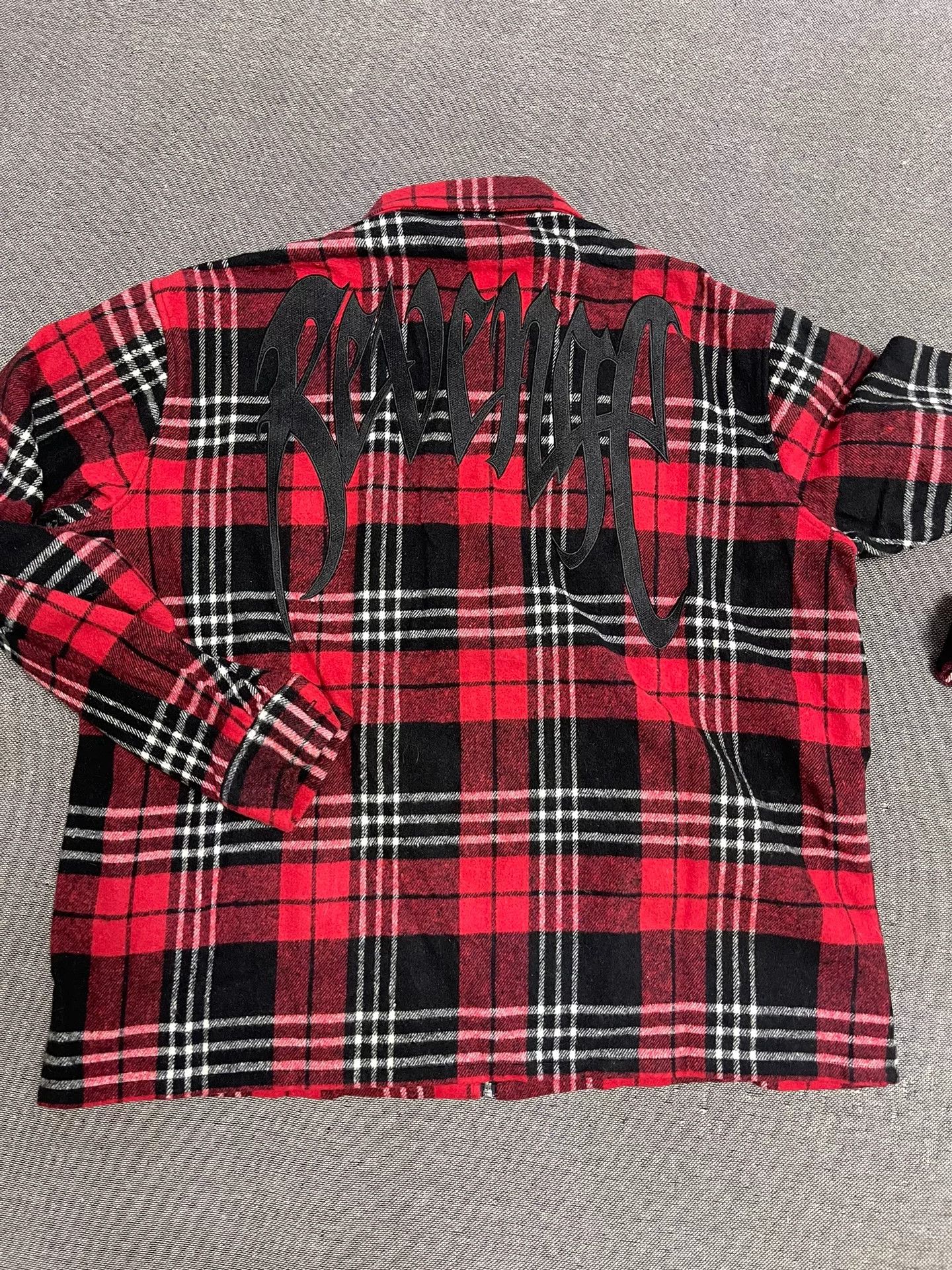 Revenge Revenge Red Plaid Embroidered Flannel Shirt Size US L / EU 52-54 / 3 - 2 Thumbnail