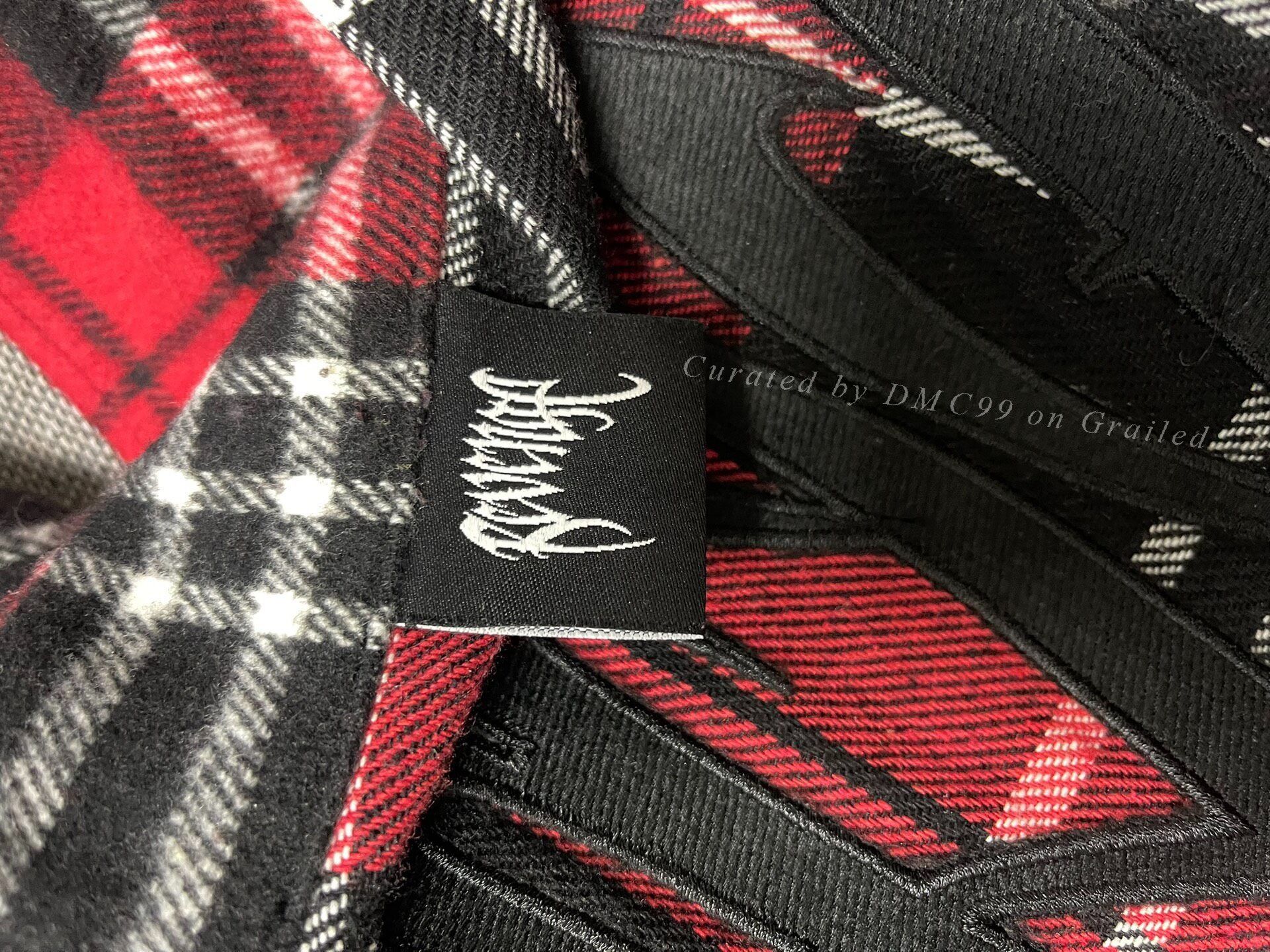 Revenge Revenge Red Plaid Embroidered Flannel Shirt Size US L / EU 52-54 / 3 - 4 Thumbnail
