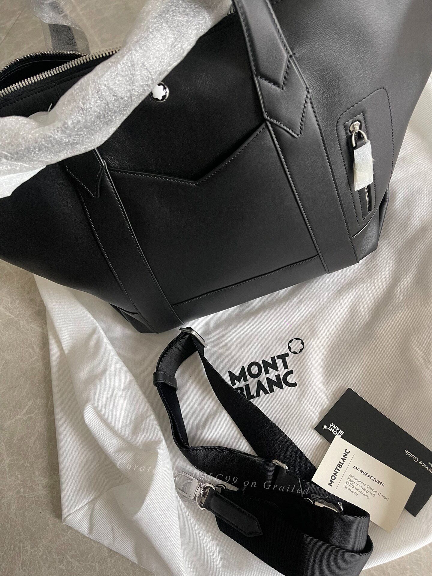 Montblanc Montblanc Black Leather Bag Size ONE SIZE - 2 Thumbnail
