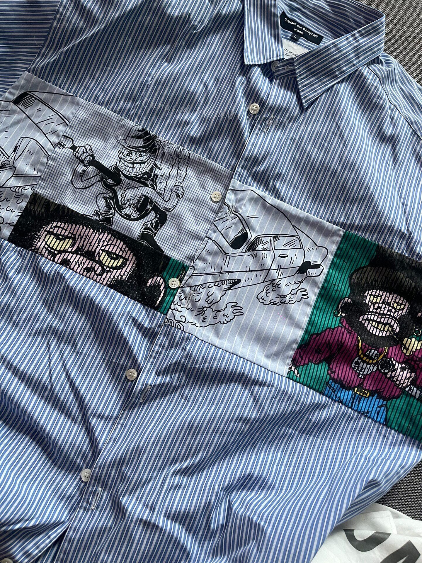 Comme des Garcons Homme CDG Homme Chest Comic Patch Shirt Size US L / EU 52-54 / 3 - 2 Thumbnail