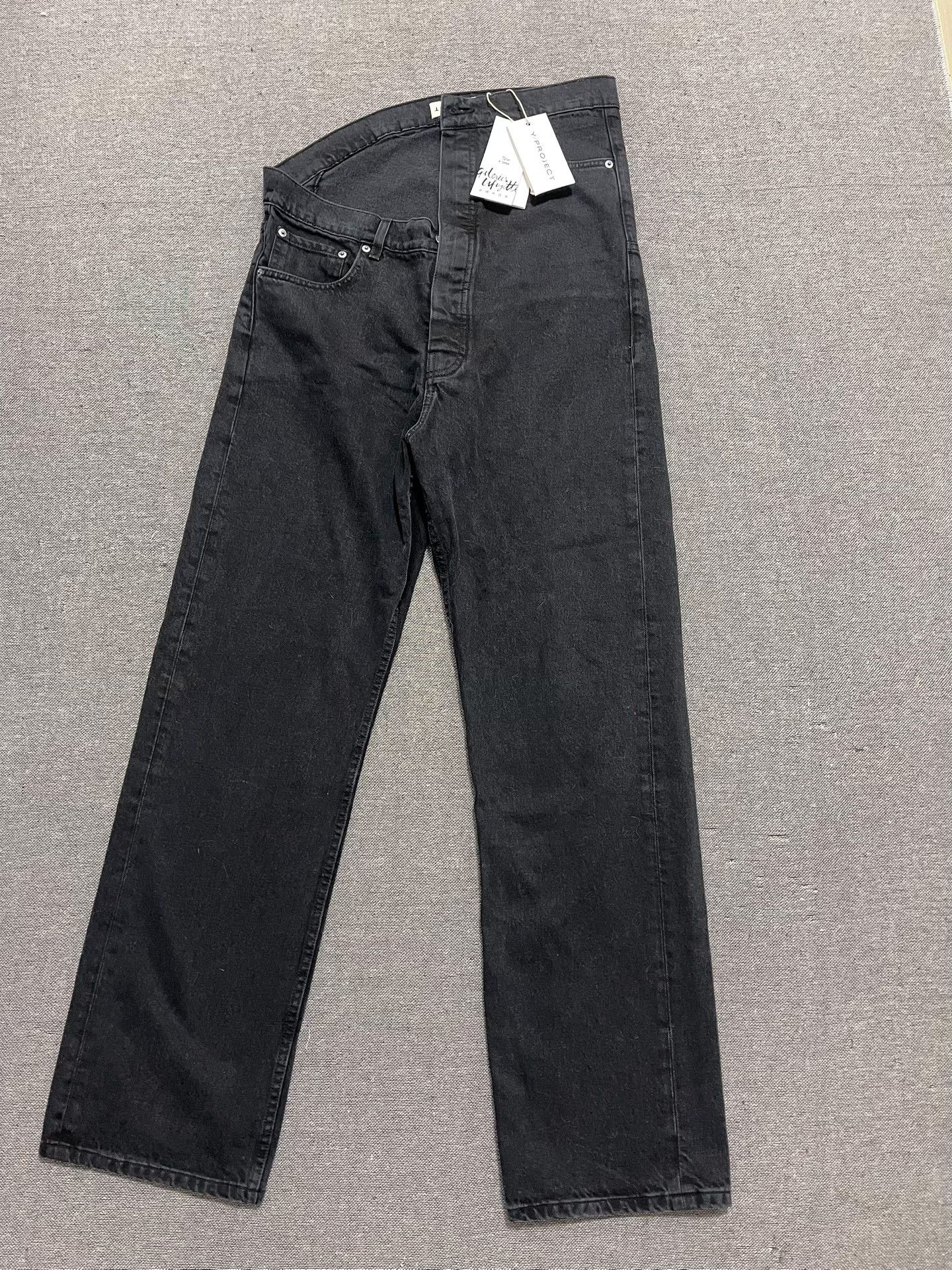 DEN IM by SIKI IM Y/Project Asymmetric Straight Jeans Men's Black Size US 31 - 6 Thumbnail