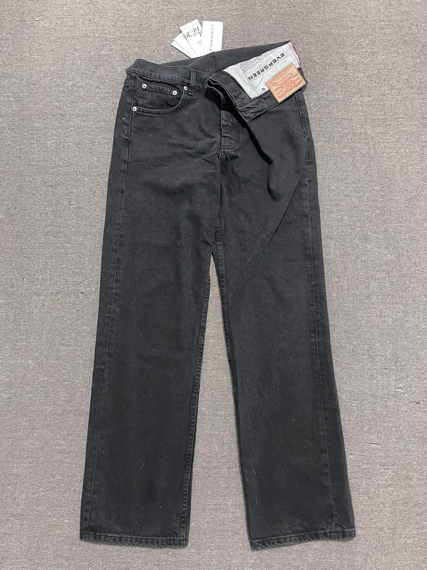 DEN IM by SIKI IM Y/Project Asymmetric Straight Jeans Men's Black Size US 31 - 4 Thumbnail