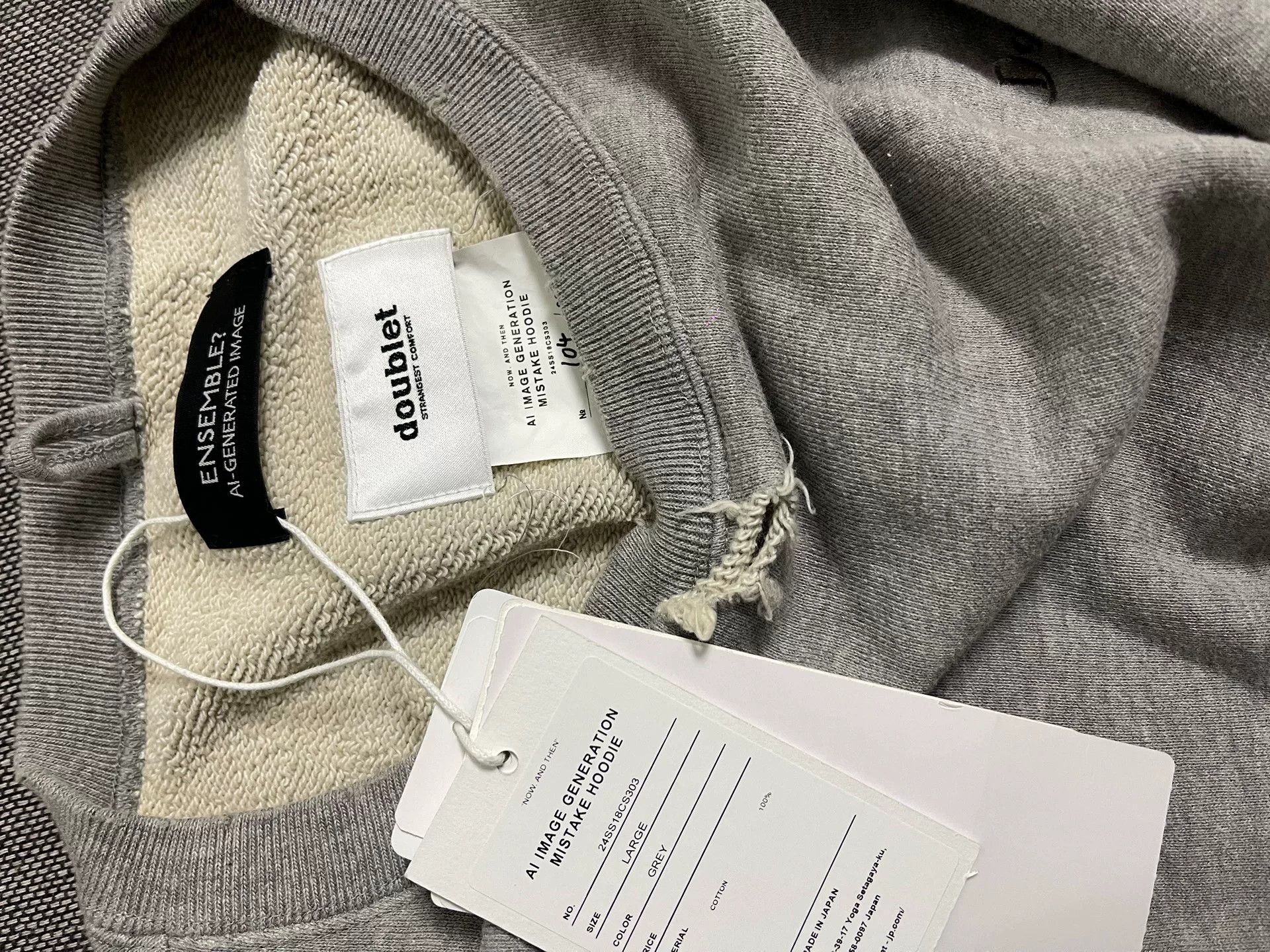 Doublet DOUBLET 2024 SS Show Gray Hoodie Size US L / EU 52-54 / 3 - 4 Thumbnail