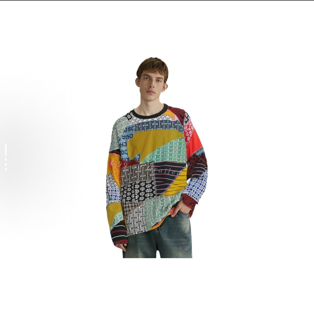 Supreme Supreme SS23 Patchwork Jacquard L/S Top Size US XXL / EU 58 / 5 - 6 Thumbnail