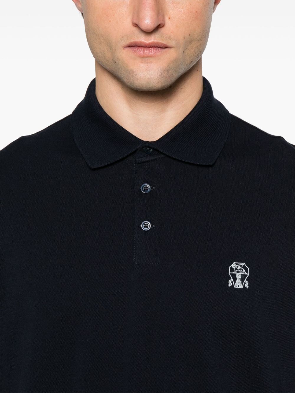 Brunello Cucinelli Short Sleeve Polo Shirt with Logo Size US L / EU 52-54 / 3 - 4 Thumbnail