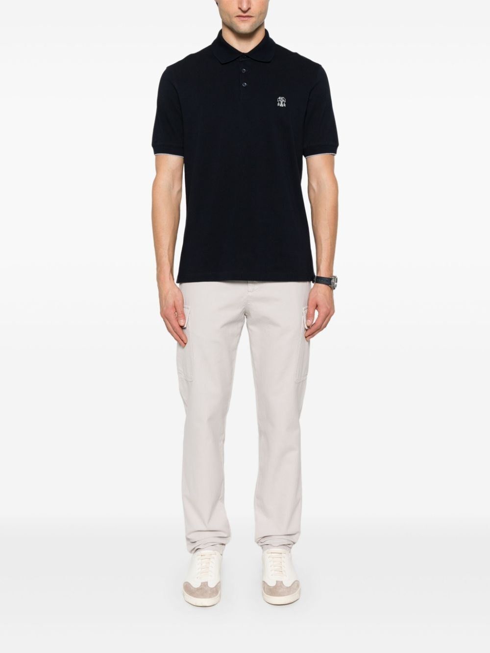 Brunello Cucinelli Short Sleeve Polo Shirt with Logo Size US M / EU 48-50 / 2 - 2 Thumbnail