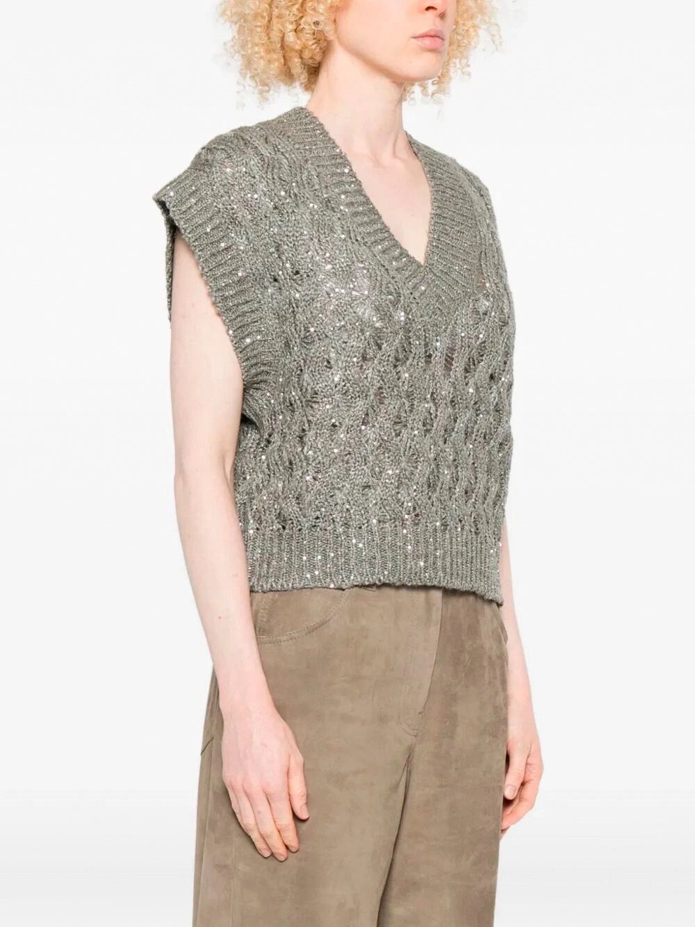 Brunello Cucinelli Knitted Vest Size S / US 4 / IT 40 - 4 Thumbnail