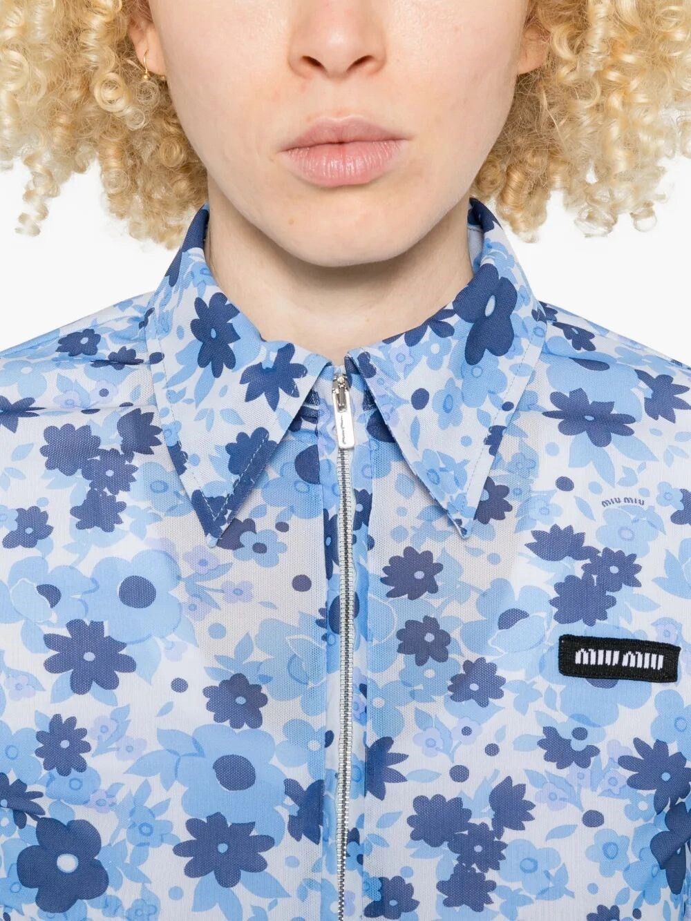 Miu Miu Cropped Printed Shirt Size M / US 6-8 / IT 42-44 - 3 Thumbnail