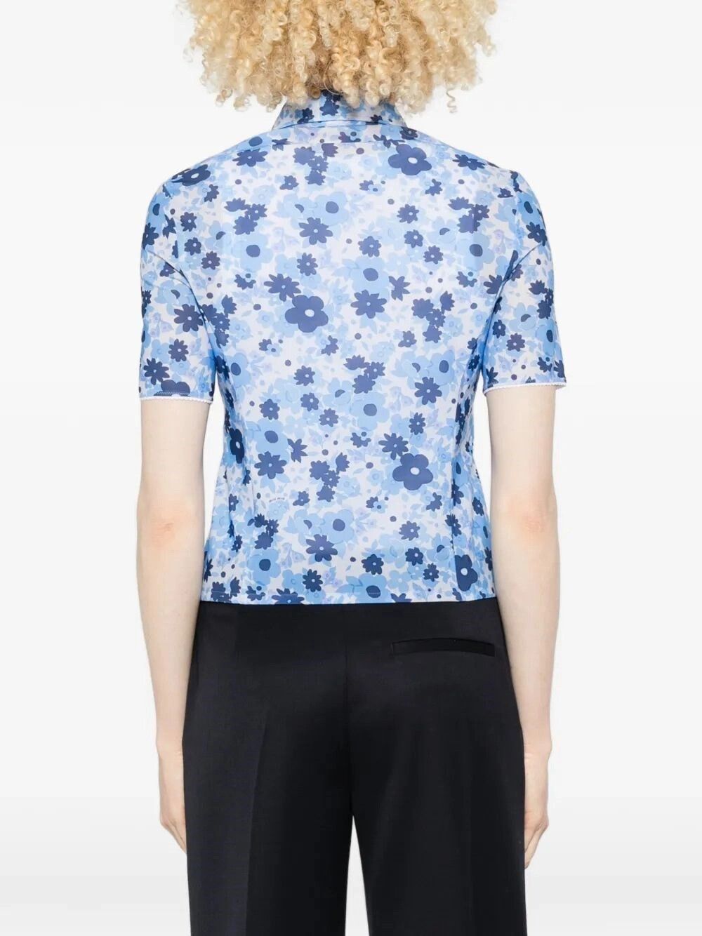 Miu Miu Cropped Printed Shirt Size M / US 6-8 / IT 42-44 - 4 Thumbnail
