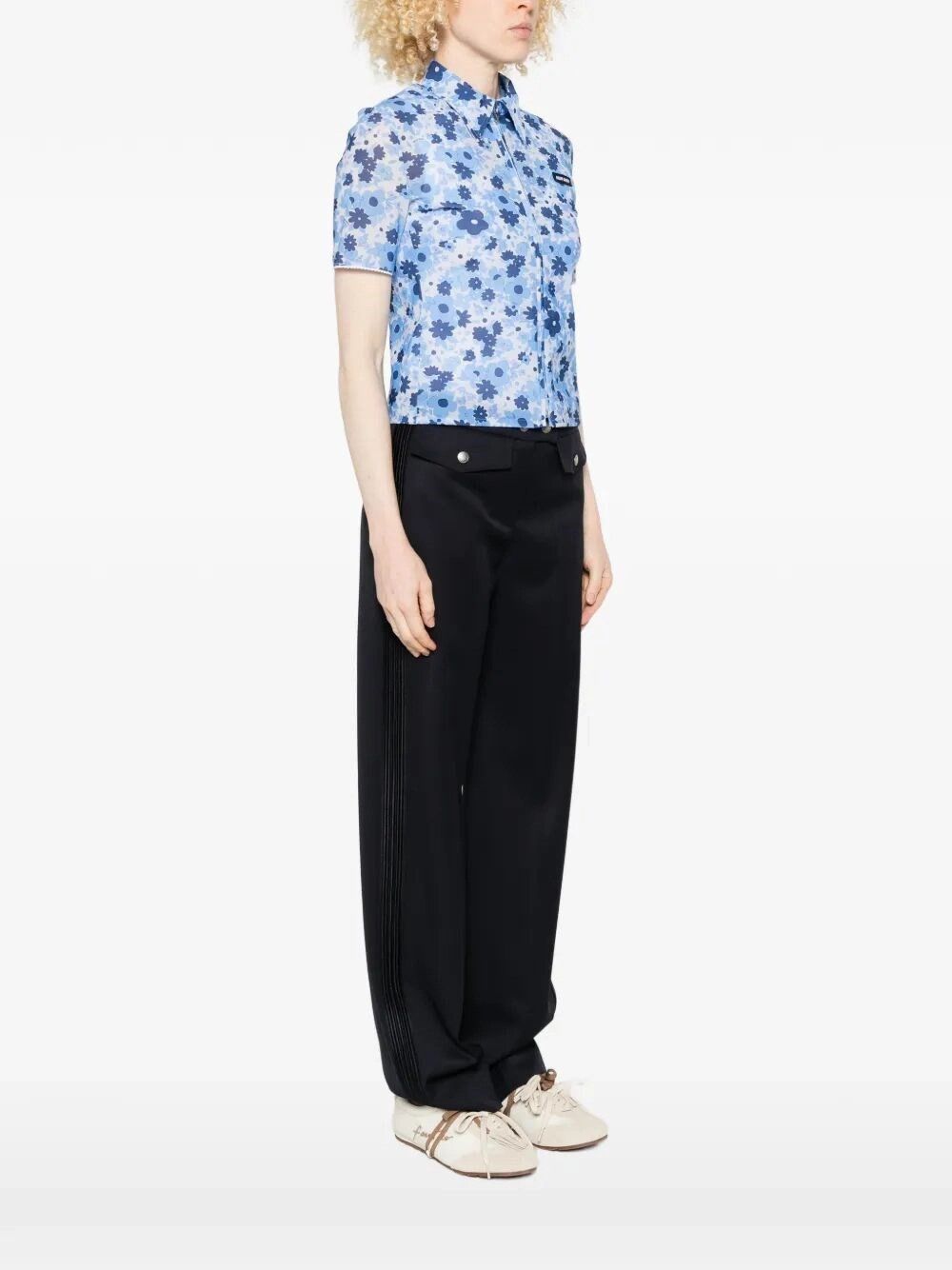 Miu Miu Cropped Printed Shirt Size M / US 6-8 / IT 42-44 - 5 Thumbnail