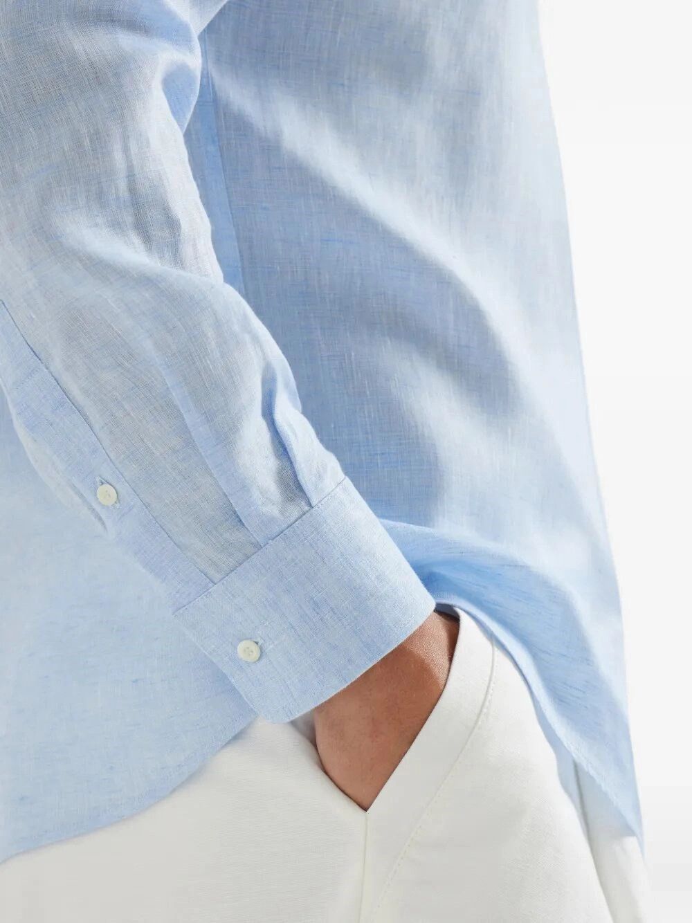 Brunello Cucinelli Linen Shirt Size US L / EU 52-54 / 3 - 3 Thumbnail
