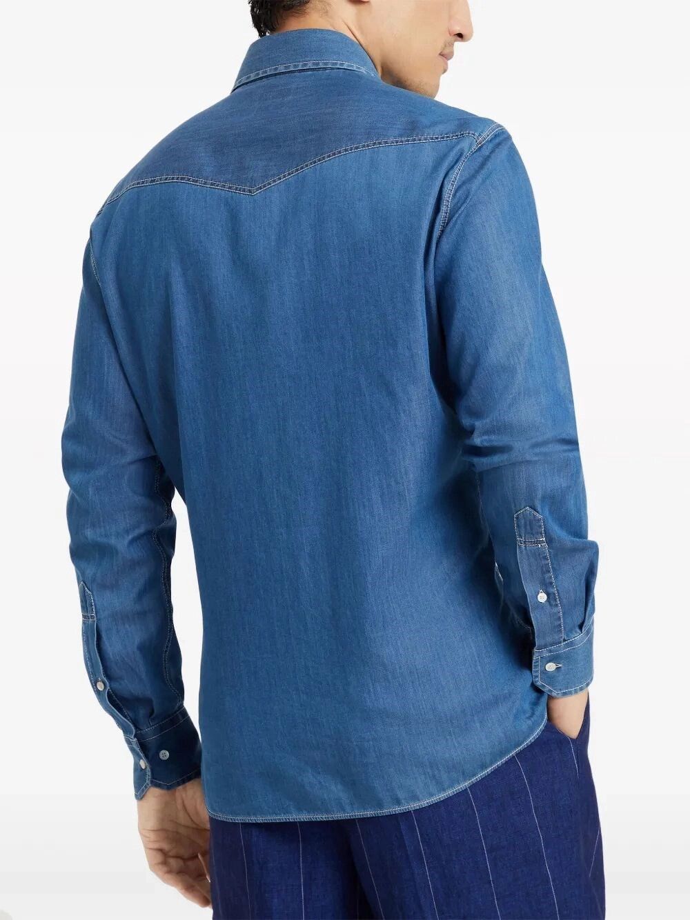 Brunello Cucinelli Denim Easy Fit Western Shirt Size US M / EU 48-50 / 2 - 4 Thumbnail