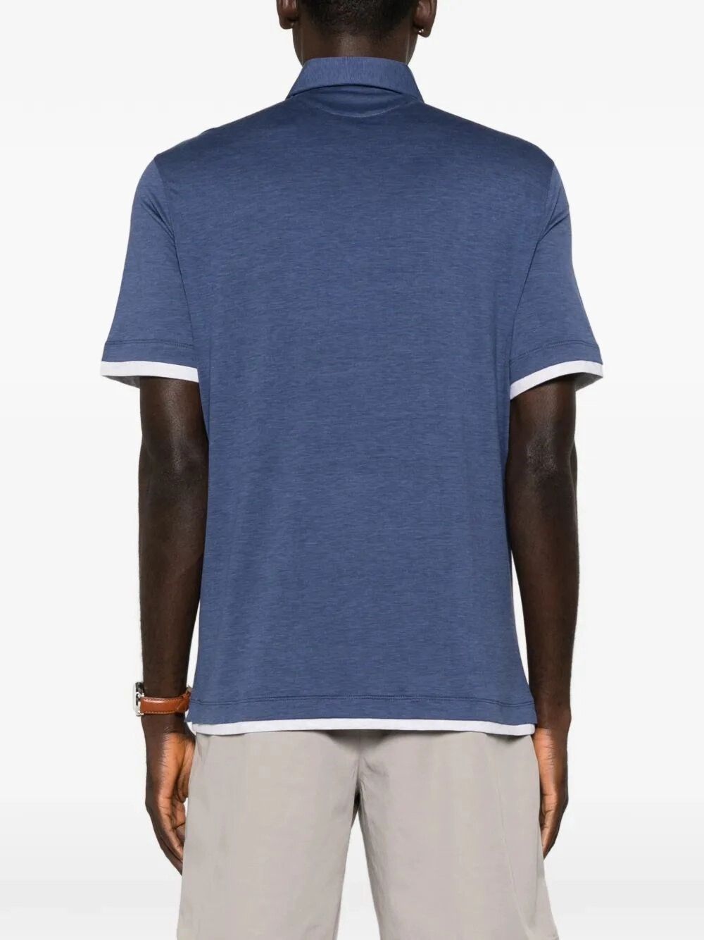 Brunello Cucinelli Short Sleeve Polo Shirt with Faux-Layering Size US XL / EU 56 / 4 - 5 Thumbnail