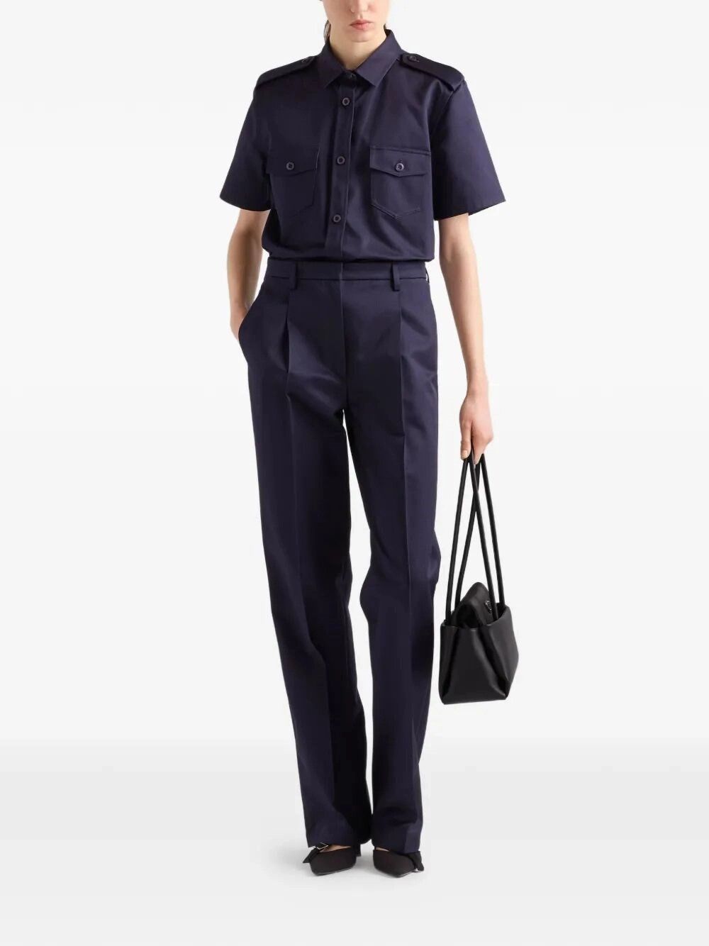 Prada Short-Sleeve Uniform Shirt Size M / US 6-8 / IT 42-44 - 2 Thumbnail