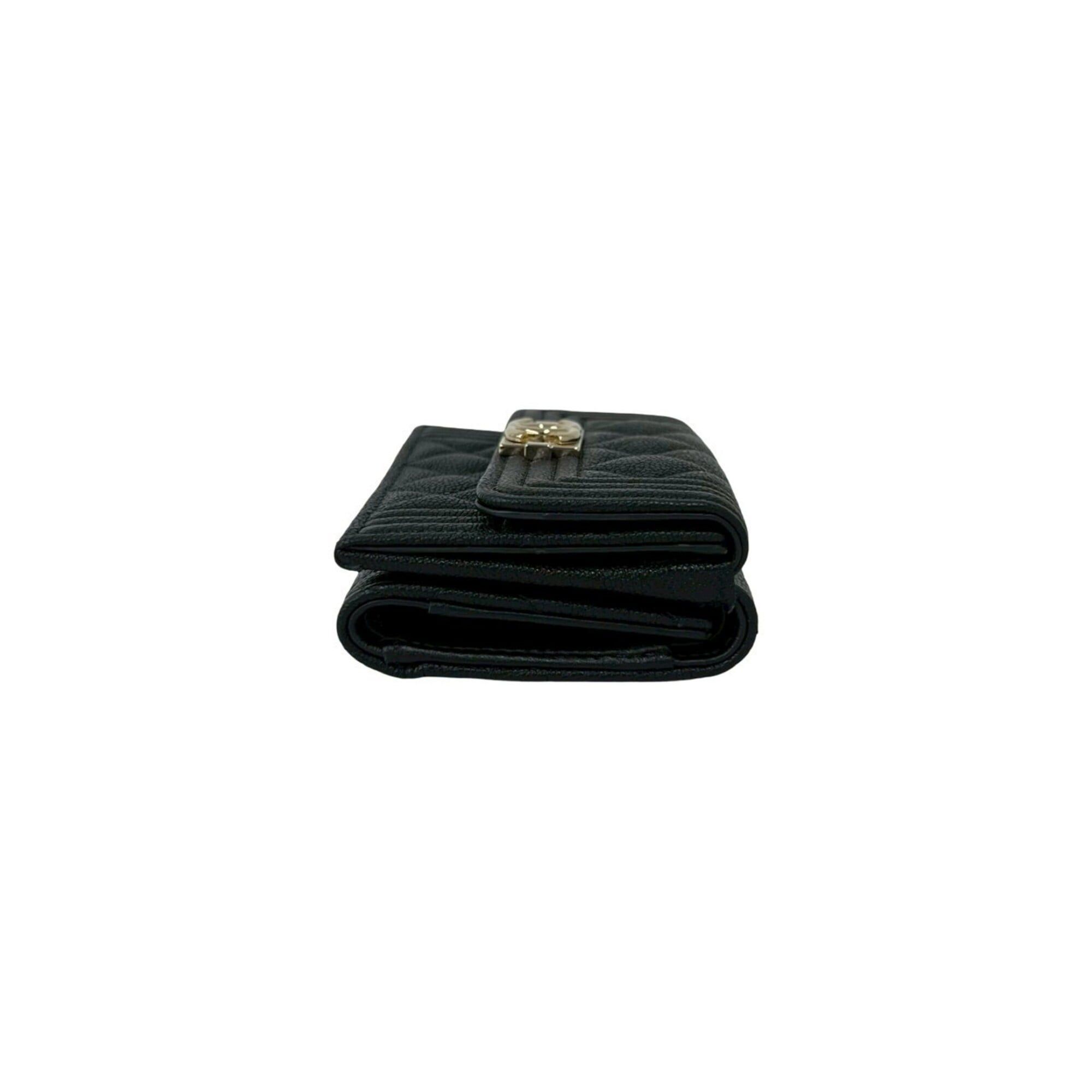 Chanel CHANEL Boy Chanel Coco Mark Caviar Skin Tri-fold Wallet Black 54611 Size ONE SIZE - 5 Thumbnail