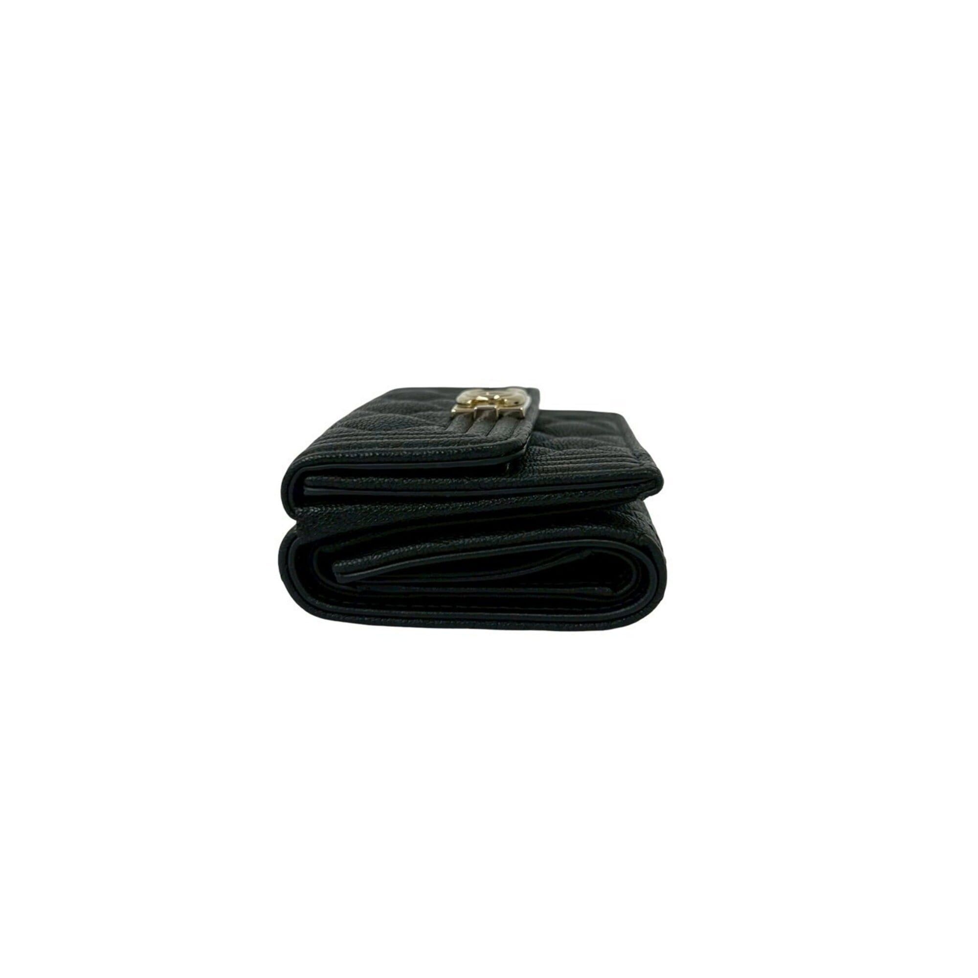 Chanel CHANEL Boy Chanel Coco Mark Caviar Skin Tri-fold Wallet Black 54611 Size ONE SIZE - 4 Thumbnail