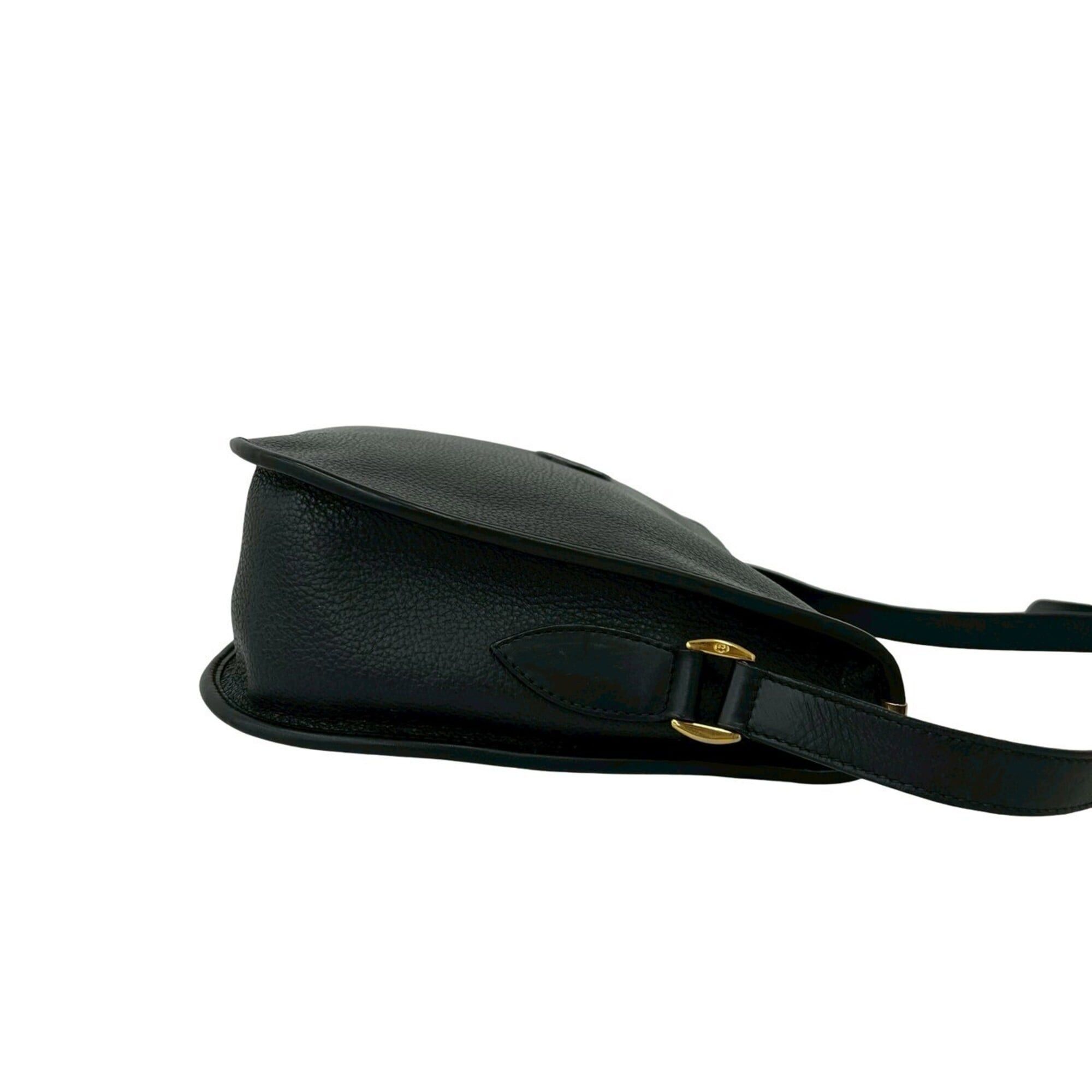 Gucci GUCCI Vintage GG Logo Leather Shoulder Bag/Pouch/Sacoche (Black, 80312) Size ONE SIZE - 6 Thumbnail