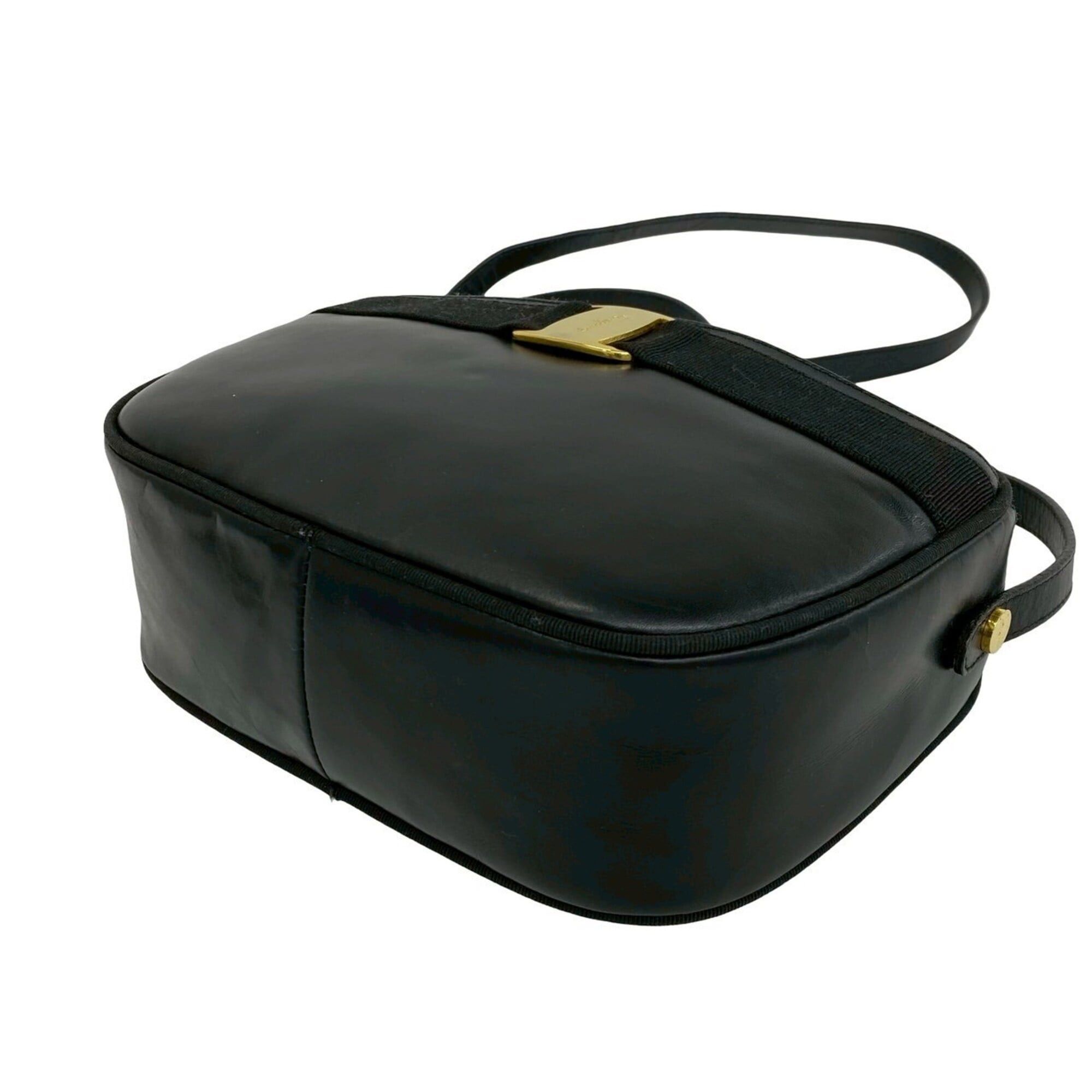 Salvatore Ferragamo Salvatore Ferragamo Vintage Vara Ribbon Leather Shoulder Bag, Black, 21451 Size ONE SIZE - 8 Thumbnail