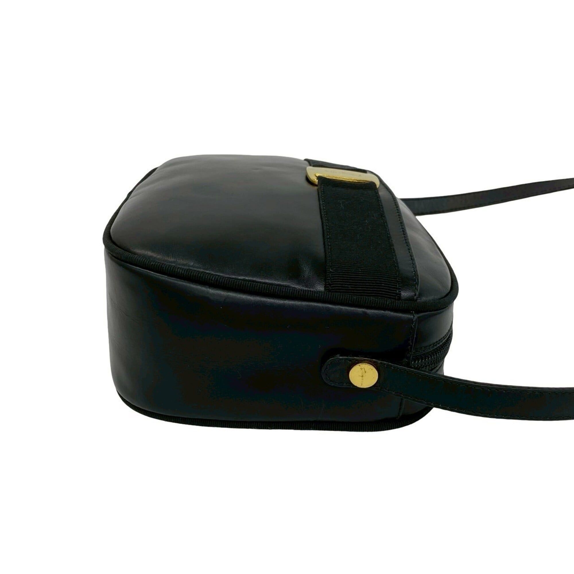Salvatore Ferragamo Salvatore Ferragamo Vintage Vara Ribbon Leather Shoulder Bag, Black, 21451 Size ONE SIZE - 6 Thumbnail
