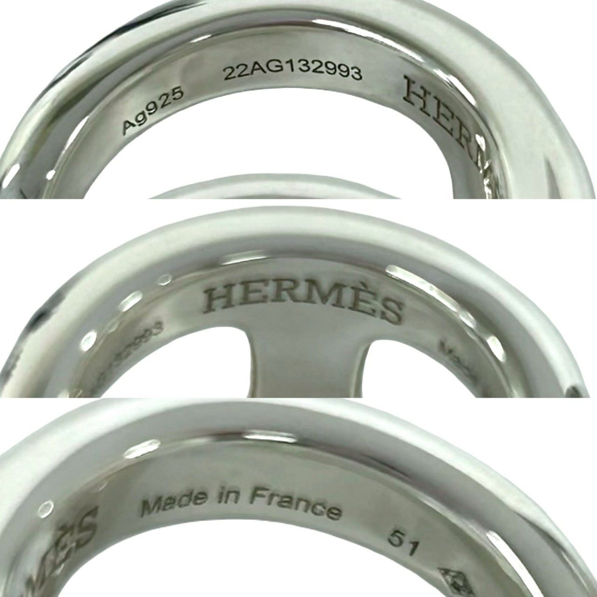 Hermes HERMES Osmos GM Ring, Sterling Silver 925, Accessory, Item No. 35501 Size ONE SIZE - 3 Thumbnail