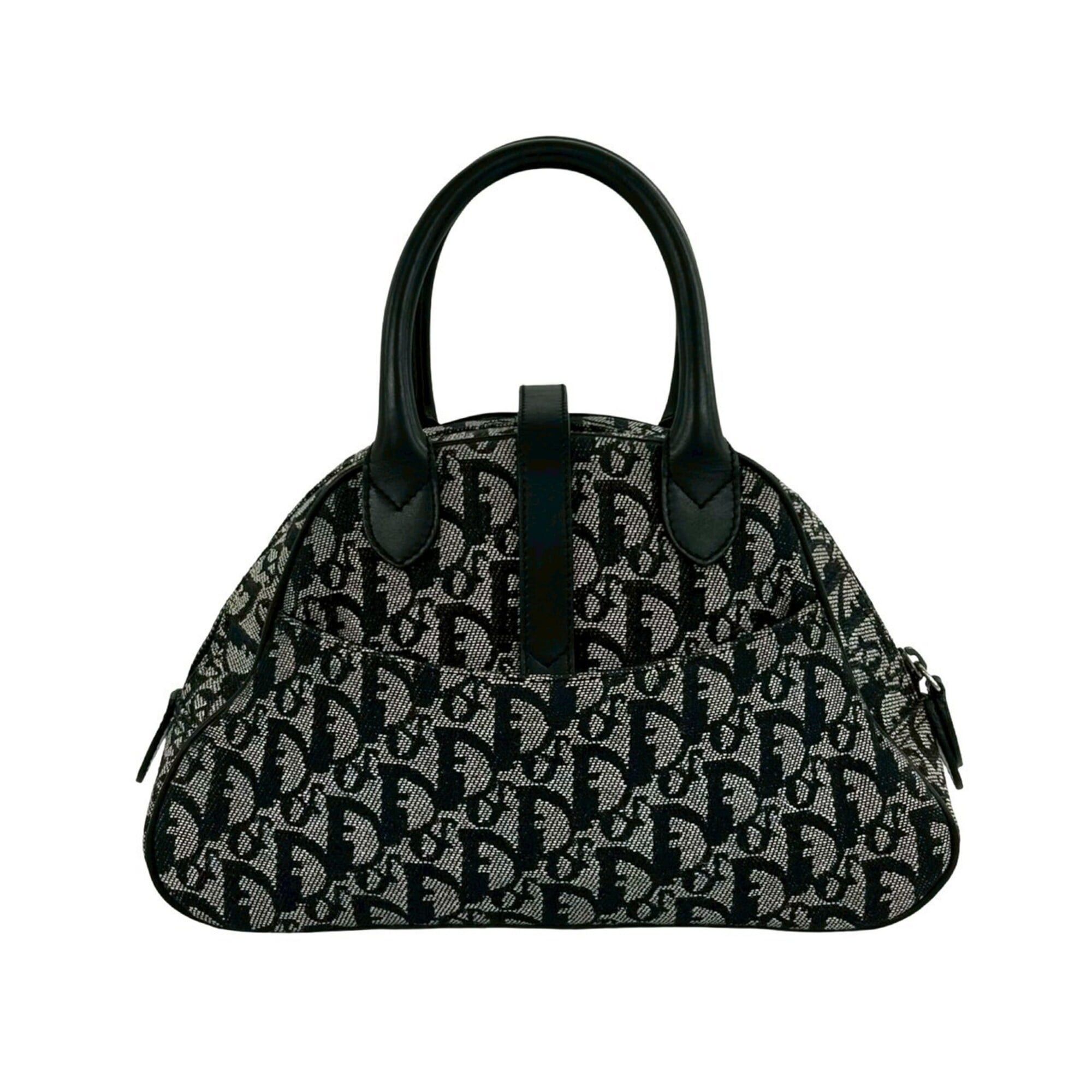 Dior Christian Dior Double Saddle Bag, Trotter Pattern, Canvas and Leather Handbag, Black, 31731 Size ONE SIZE - 3 Thumbnail