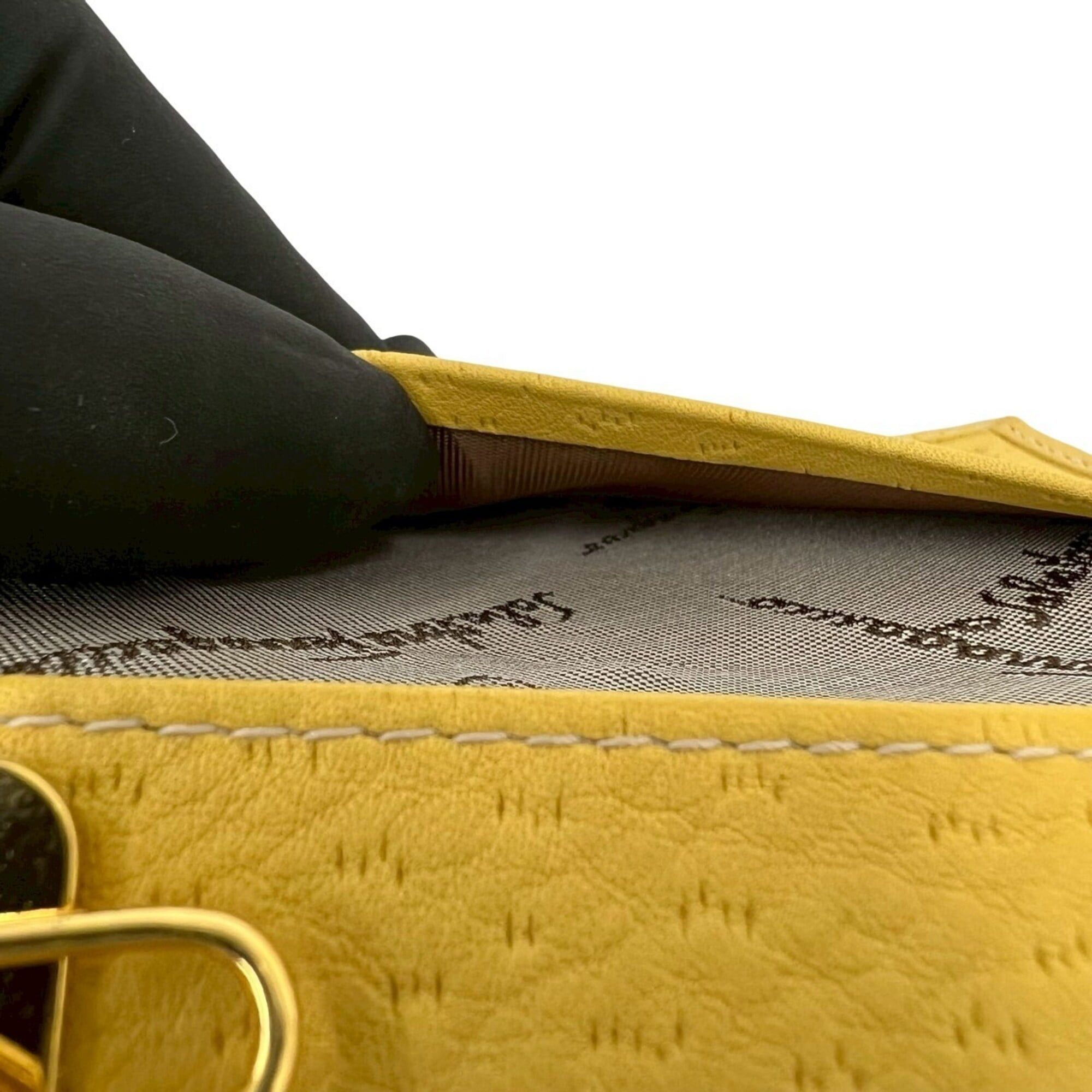 Salvatore Ferragamo Salvatore Ferragamo Gancini hardware leather tri-fold accessory/key case, 6-ring, yellow, 11007 Size ONE SIZE - 9 Thumbnail