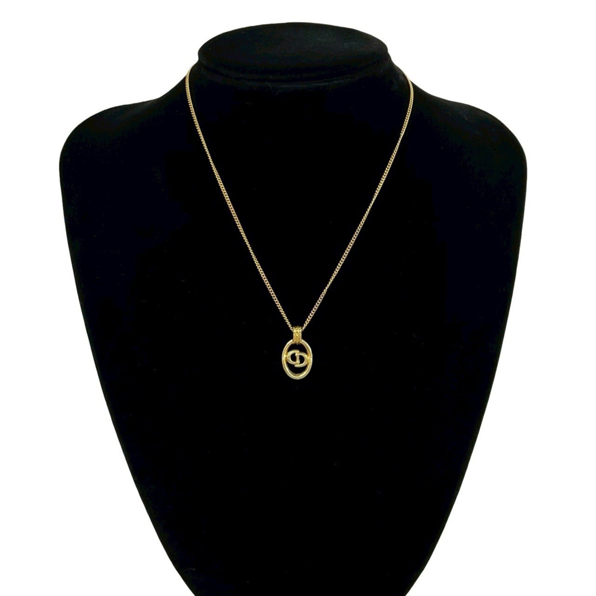 Dior Christian Dior Vintage CD Logo GP Necklace Pendant Accessory Gold 78624 Size ONE SIZE - 2 Thumbnail