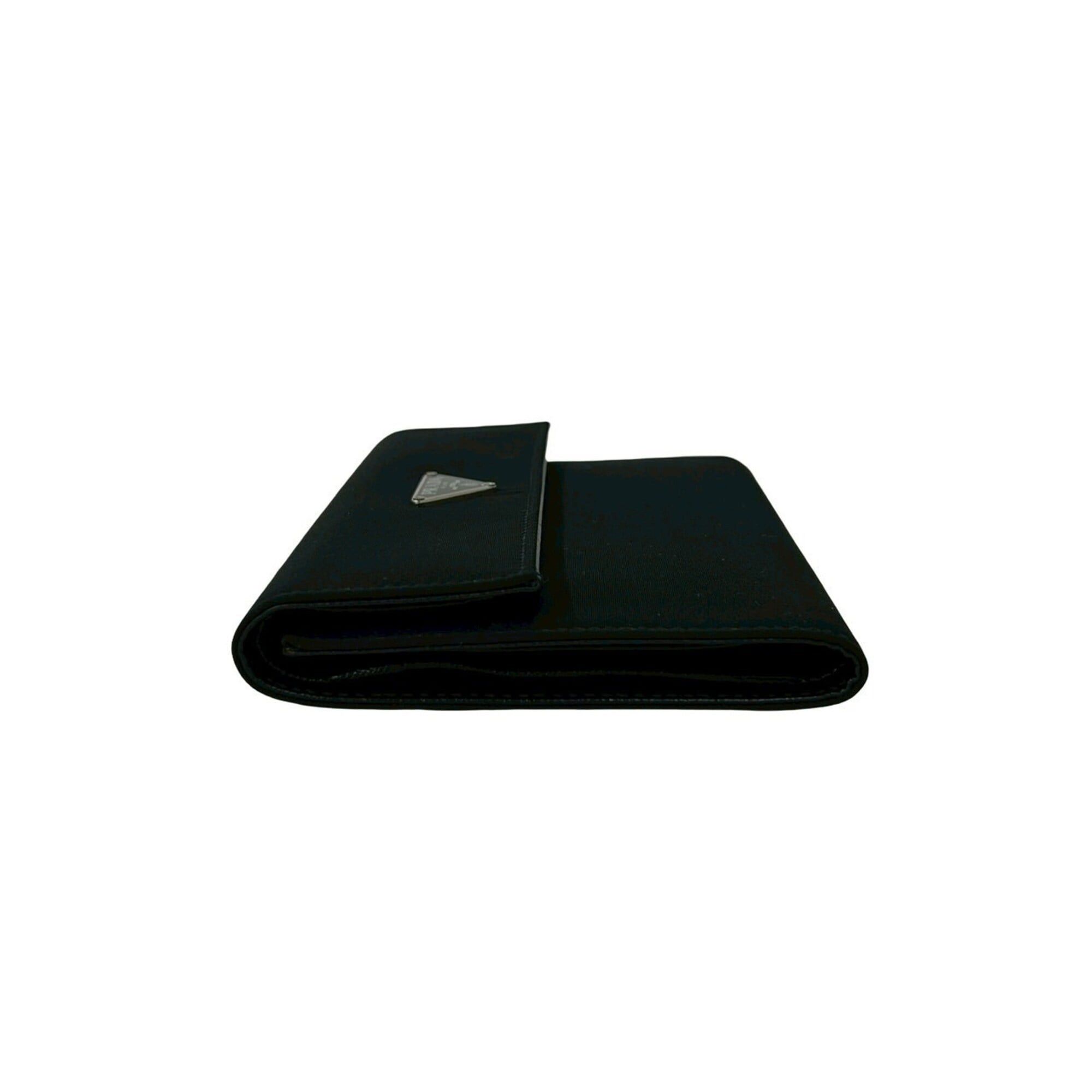 Prada PRADA Triangle Logo Hardware Tessuto Nylon Leather Tri-fold Wallet Black 22197 Size ONE SIZE - 4 Thumbnail