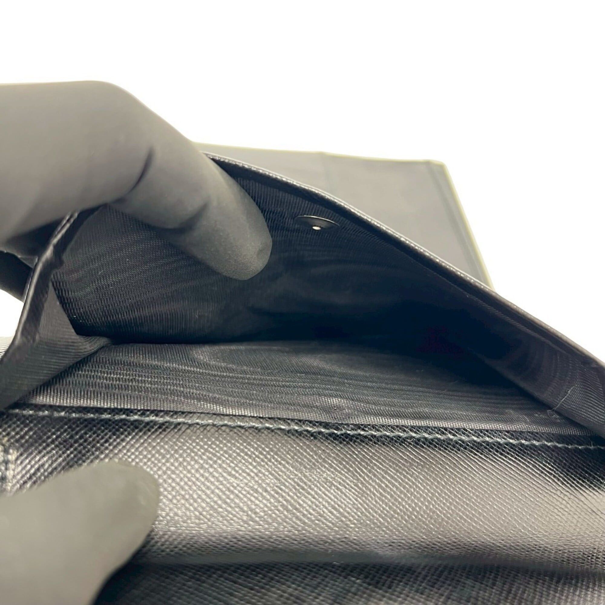 Prada PRADA Triangle Logo Hardware Tessuto Nylon Leather Tri-fold Wallet Black 22197 Size ONE SIZE - 10 Thumbnail