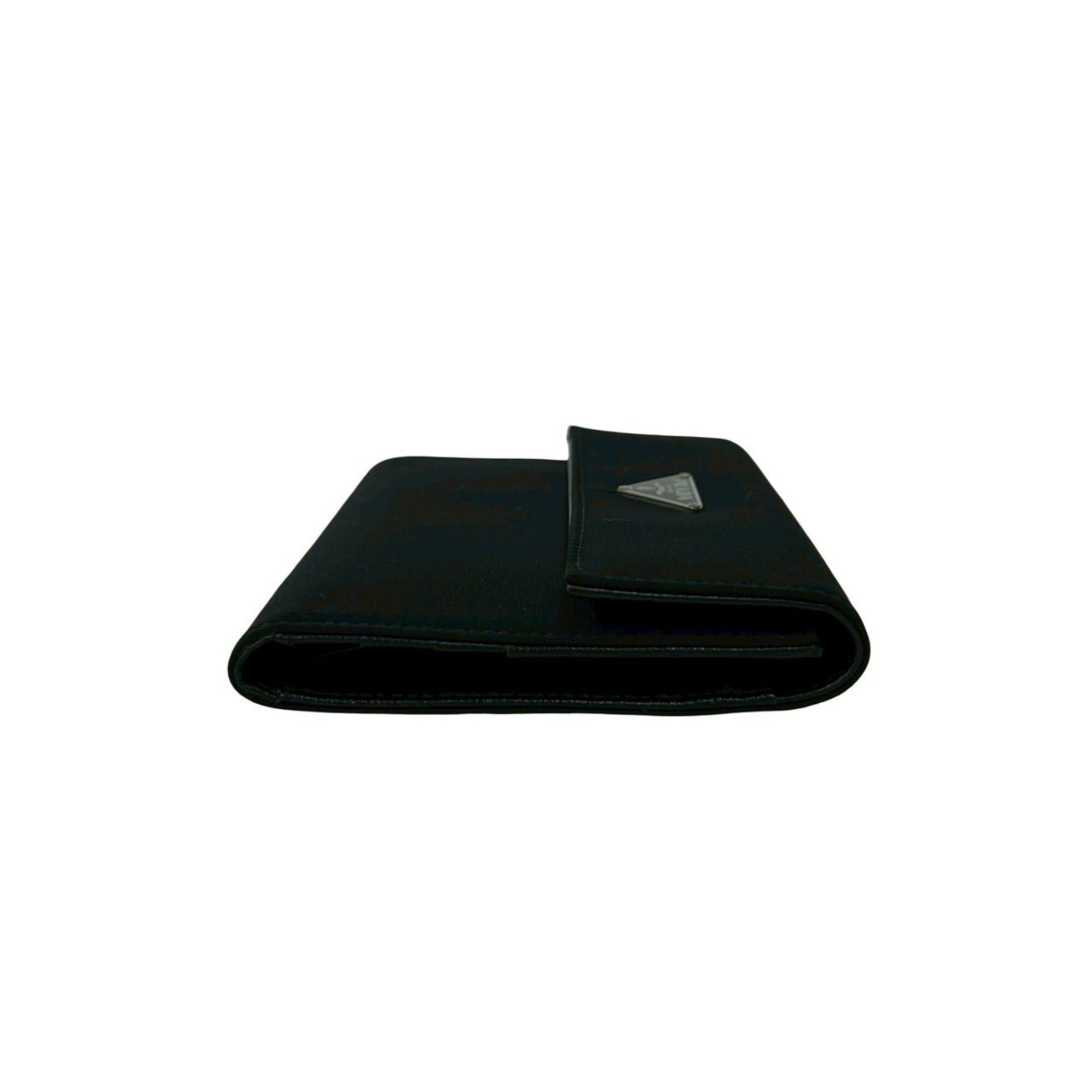 Prada PRADA Triangle Logo Hardware Tessuto Nylon Leather Tri-fold Wallet Black 22197 Size ONE SIZE - 5 Thumbnail