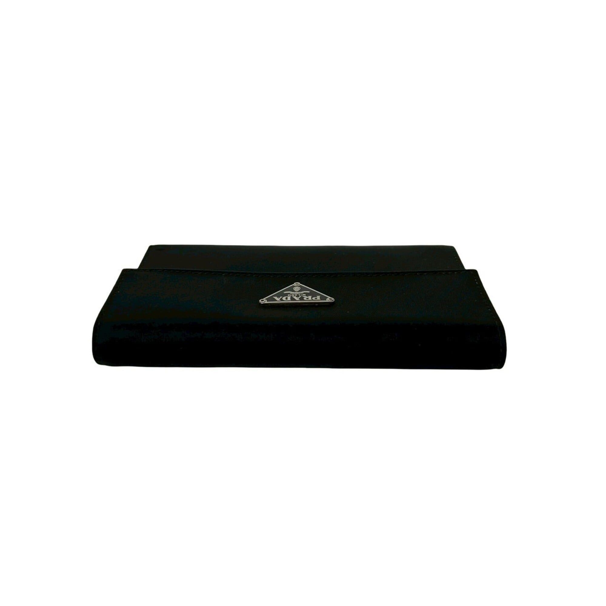 Prada PRADA Triangle Logo Hardware Tessuto Nylon Leather Tri-fold Wallet Black 22197 Size ONE SIZE - 3 Thumbnail