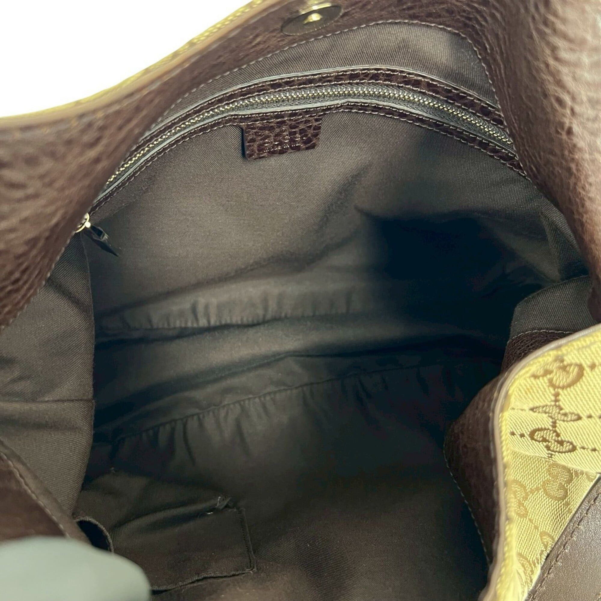 Gucci GUCCI logo hardware GG pattern canvas leather genuine shoulder bag body brown beige 05554 Size ONE SIZE - 9 Thumbnail