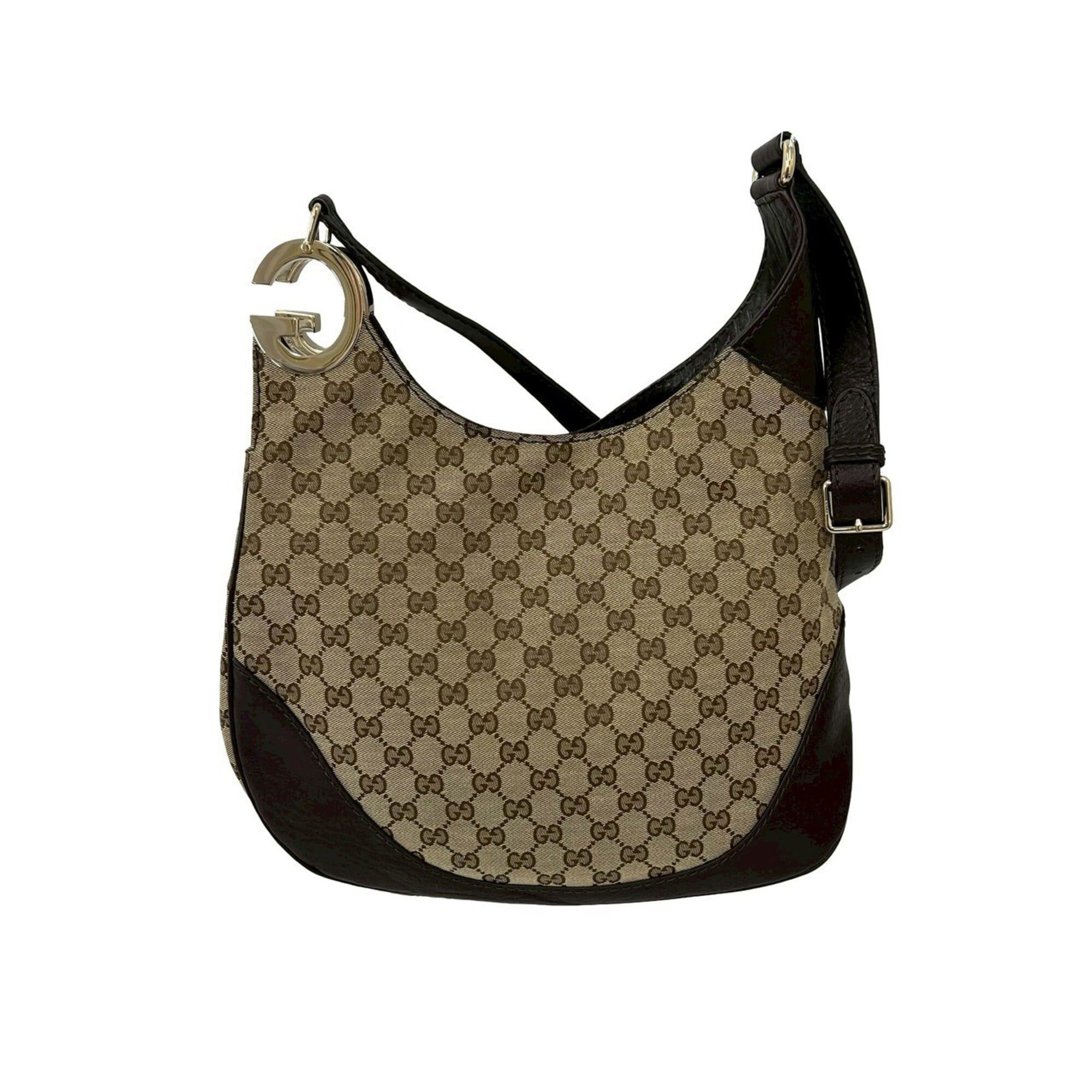 Gucci GUCCI logo hardware GG pattern canvas leather genuine shoulder bag body brown beige 05554 Size ONE SIZE - 3 Thumbnail