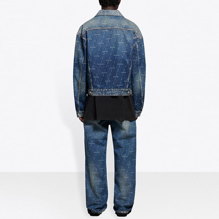 Balenciaga Balenciaga Logo Print Denim Jacket Size S Size US S / EU 44-46 / 1 - 14 Thumbnail