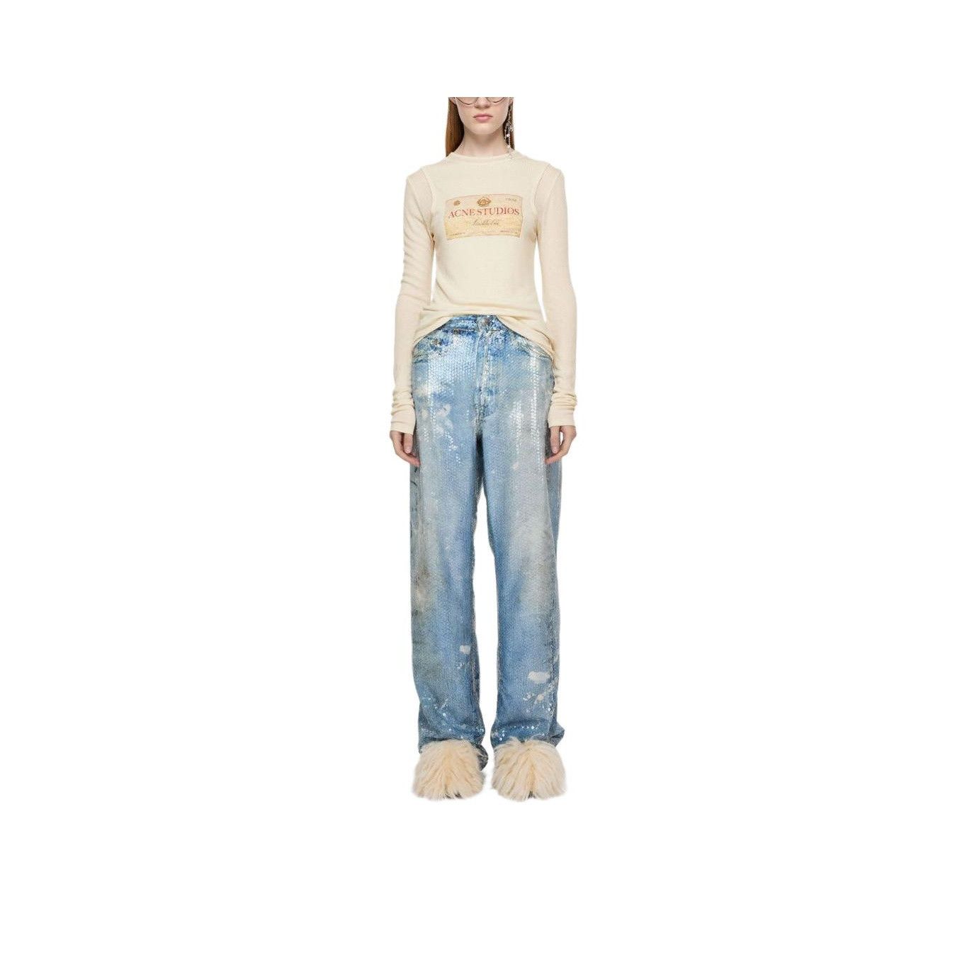 Acne Studios Acne Studios Logo Graphic Long Sleeve T-Shirt Size S Size S / US 4 / IT 40 - 7 Thumbnail