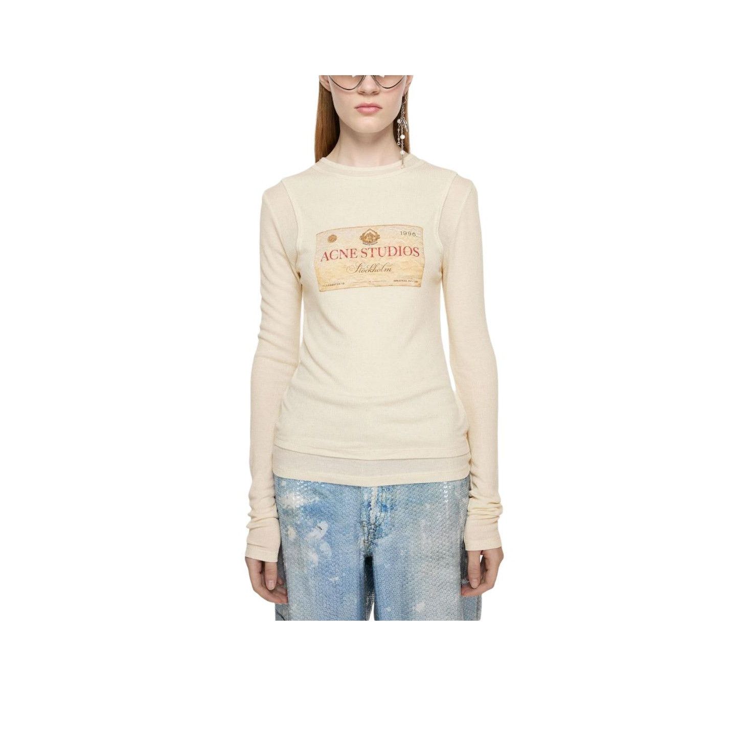Acne Studios Acne Studios Logo Graphic Long Sleeve T-Shirt Size S Size S / US 4 / IT 40 - 8 Thumbnail