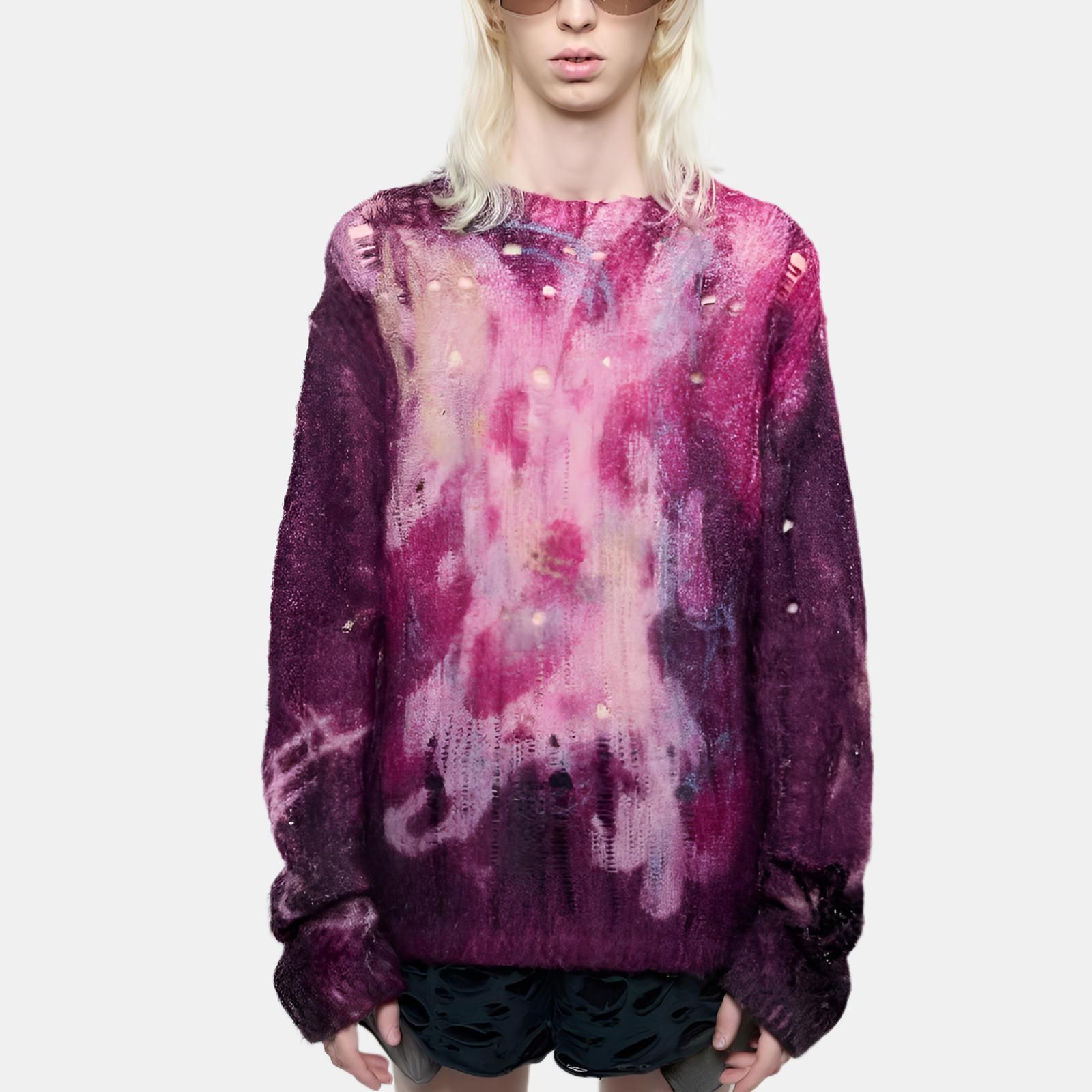 Acne Studios Acne Studios Tie-Dye Distressed Mohair Sweater Size M Size US M / EU 48-50 / 2 - 9 Thumbnail