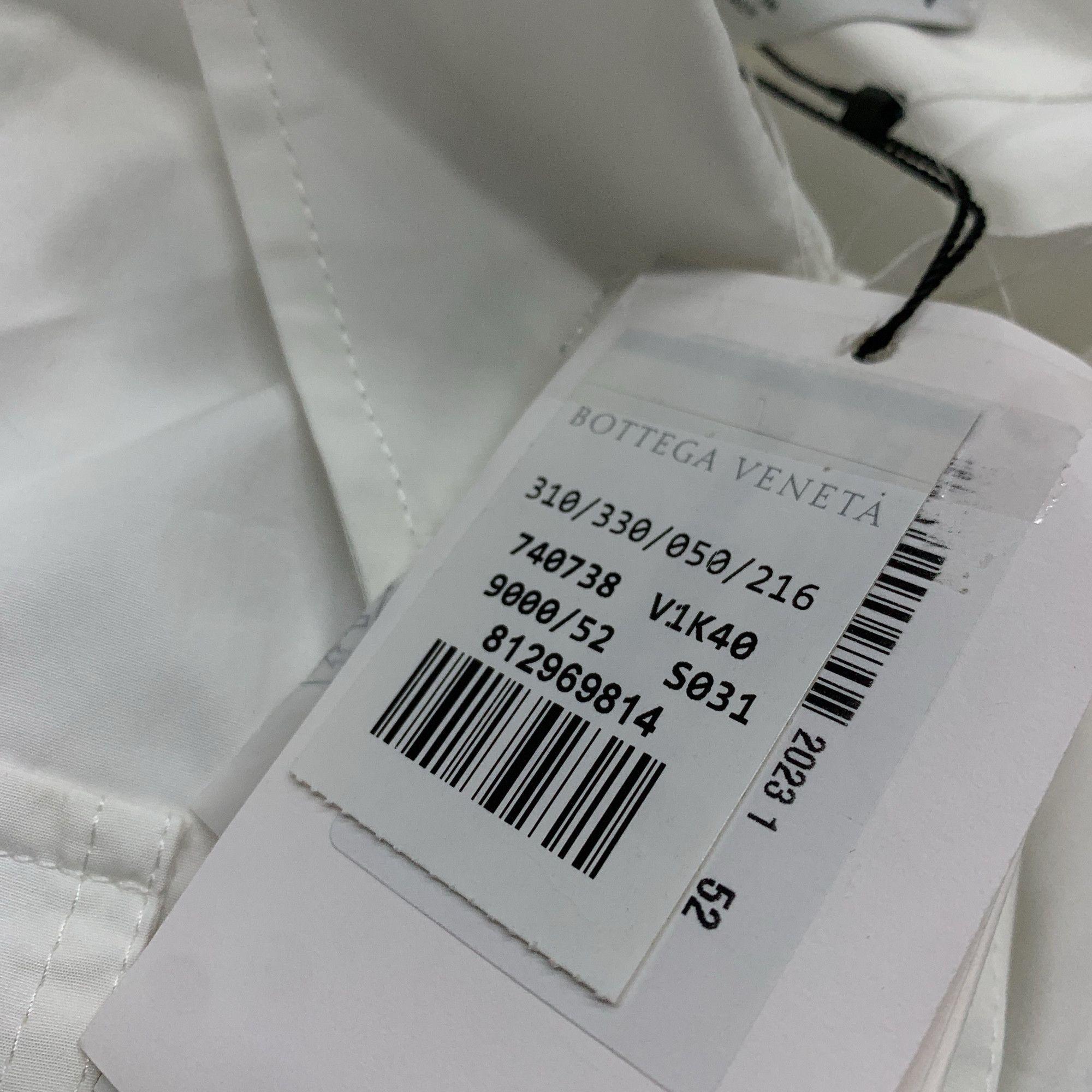 Bottega Veneta Bottega Veneta White Cotton Button Up Shirt Size 52 Size US L / EU 52-54 / 3 - 5 Thumbnail