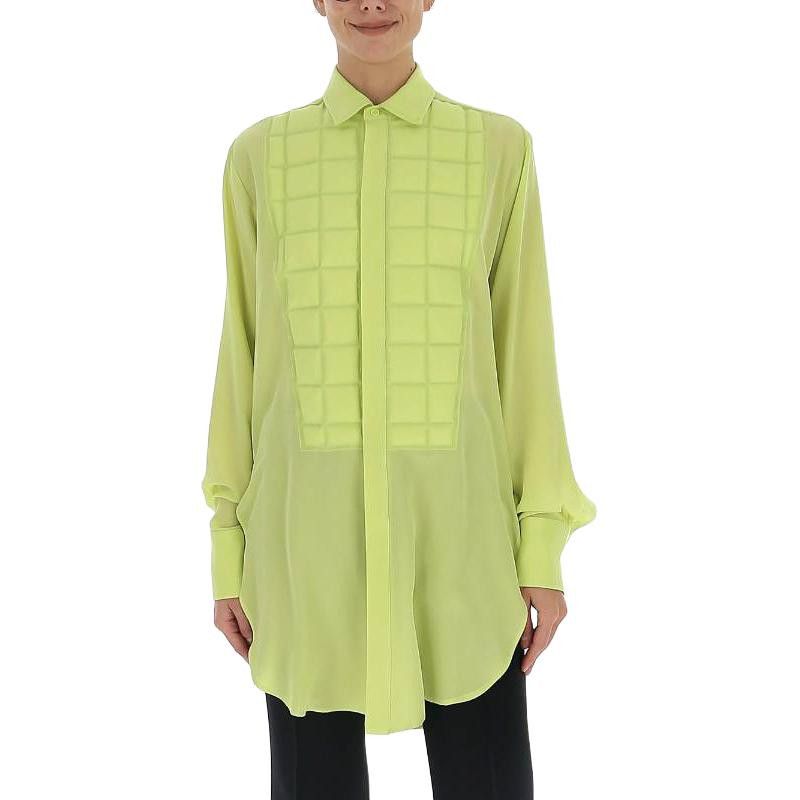 Bottega Veneta Bottega Veneta Quilted Bib Silk Shirt Size IT 38 Size XS / US 0-2 / IT 36-38 - 10 Thumbnail
