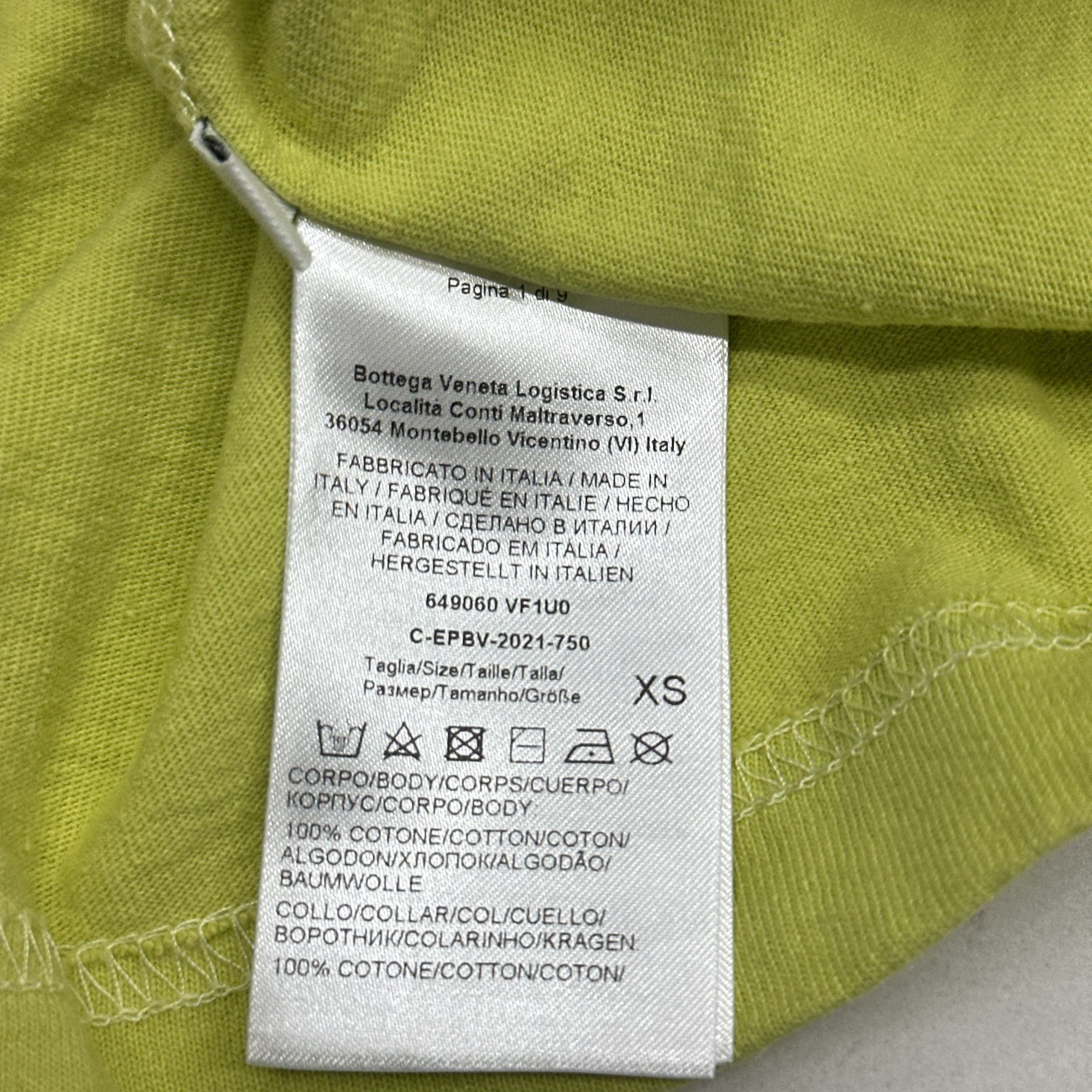 Bottega Veneta Bottega Veneta Green Cotton T-Shirt Size XS Size XS / US 0-2 / IT 36-38 - 4 Thumbnail