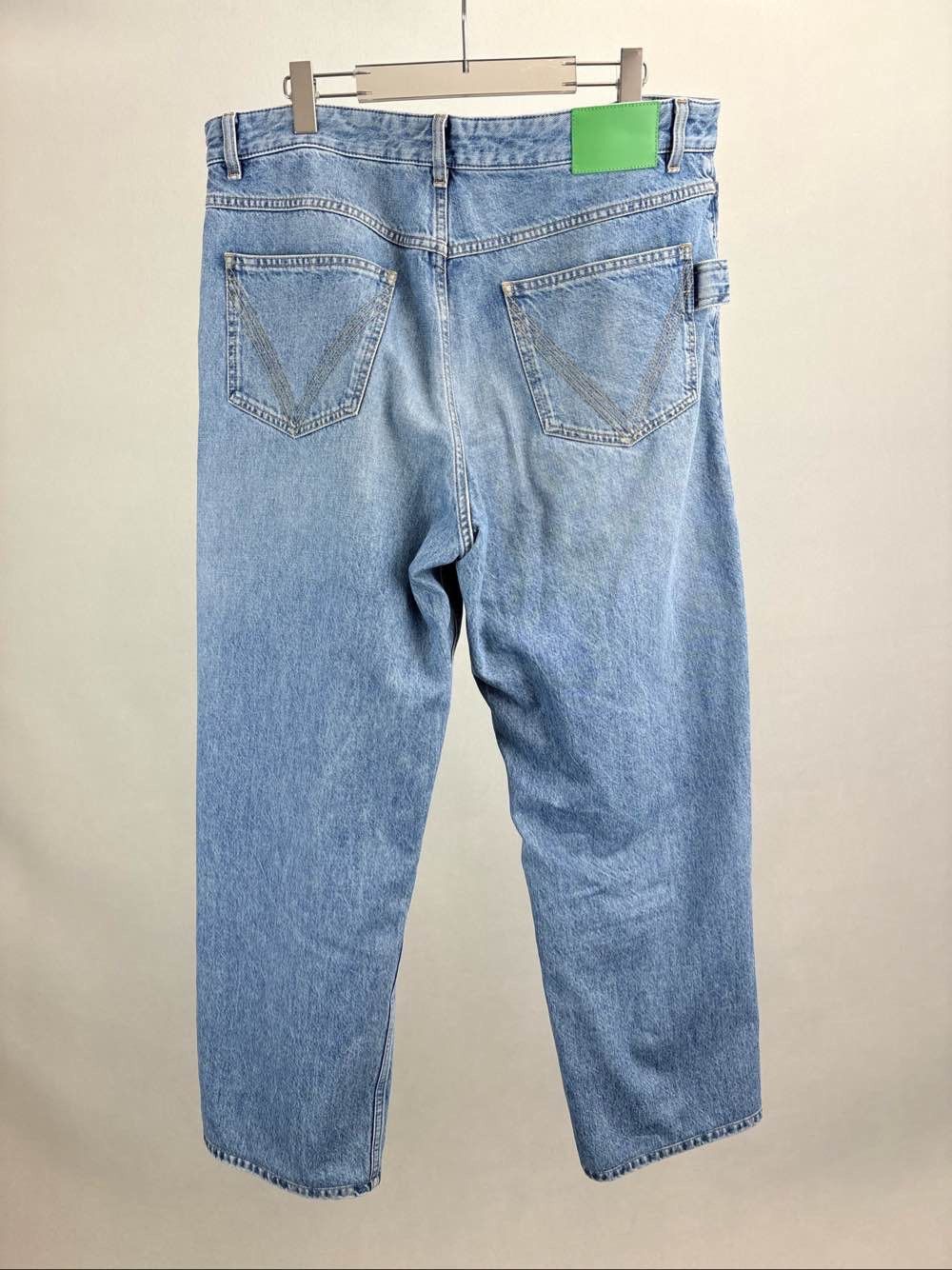 Bottega Veneta Bottega Veneta Green Leather Patch Jeans US 38 / EU 54 Size US 38 / EU 54 - 2 Thumbnail