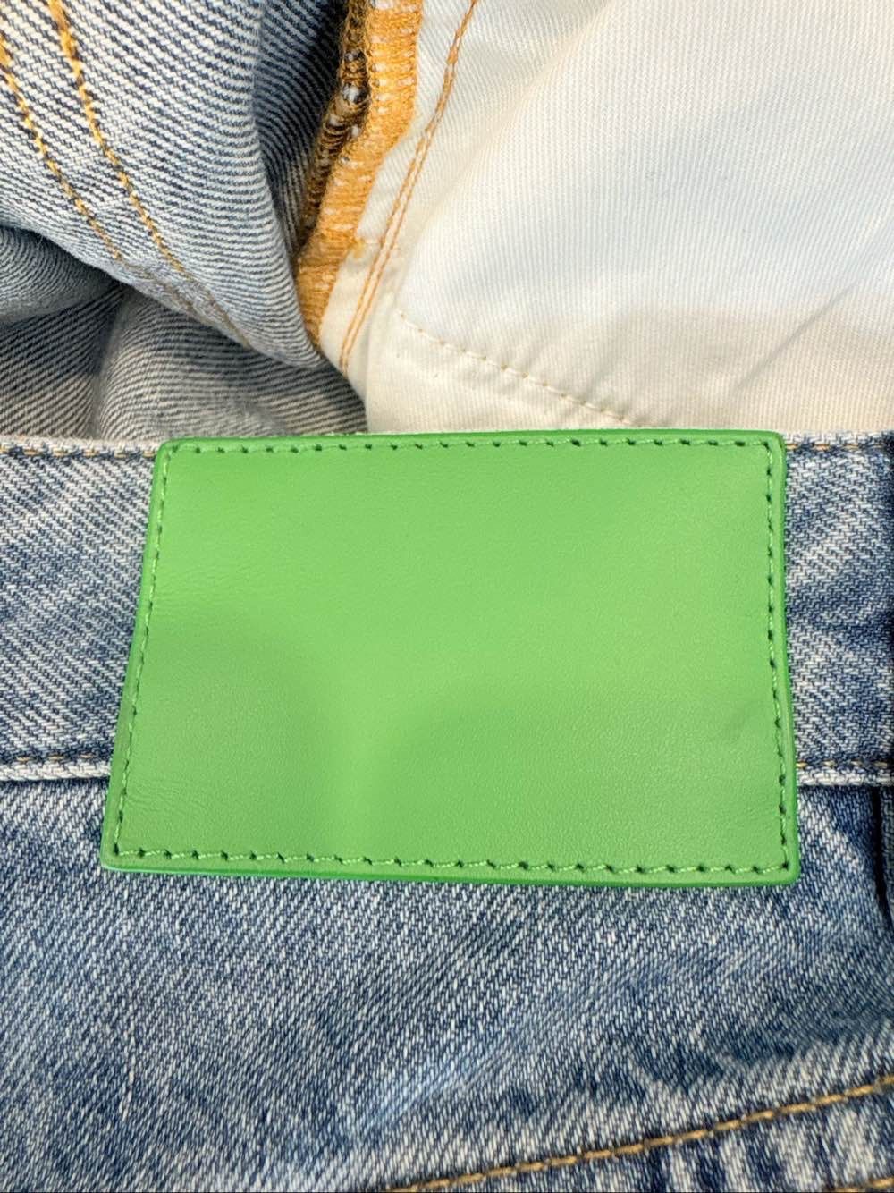 Bottega Veneta Bottega Veneta Green Leather Patch Jeans US 38 / EU 54 Size US 38 / EU 54 - 5 Thumbnail