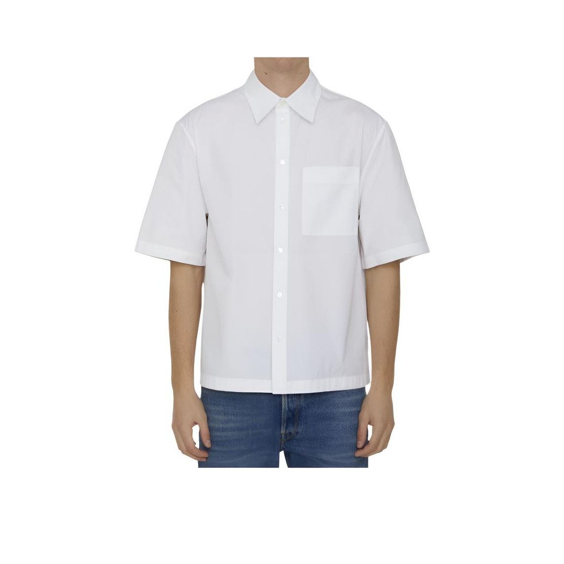 Bottega Veneta Bottega Veneta White Cotton Short Sleeve Shirt Size 46 Size US S / EU 44-46 / 1 - 12 Thumbnail