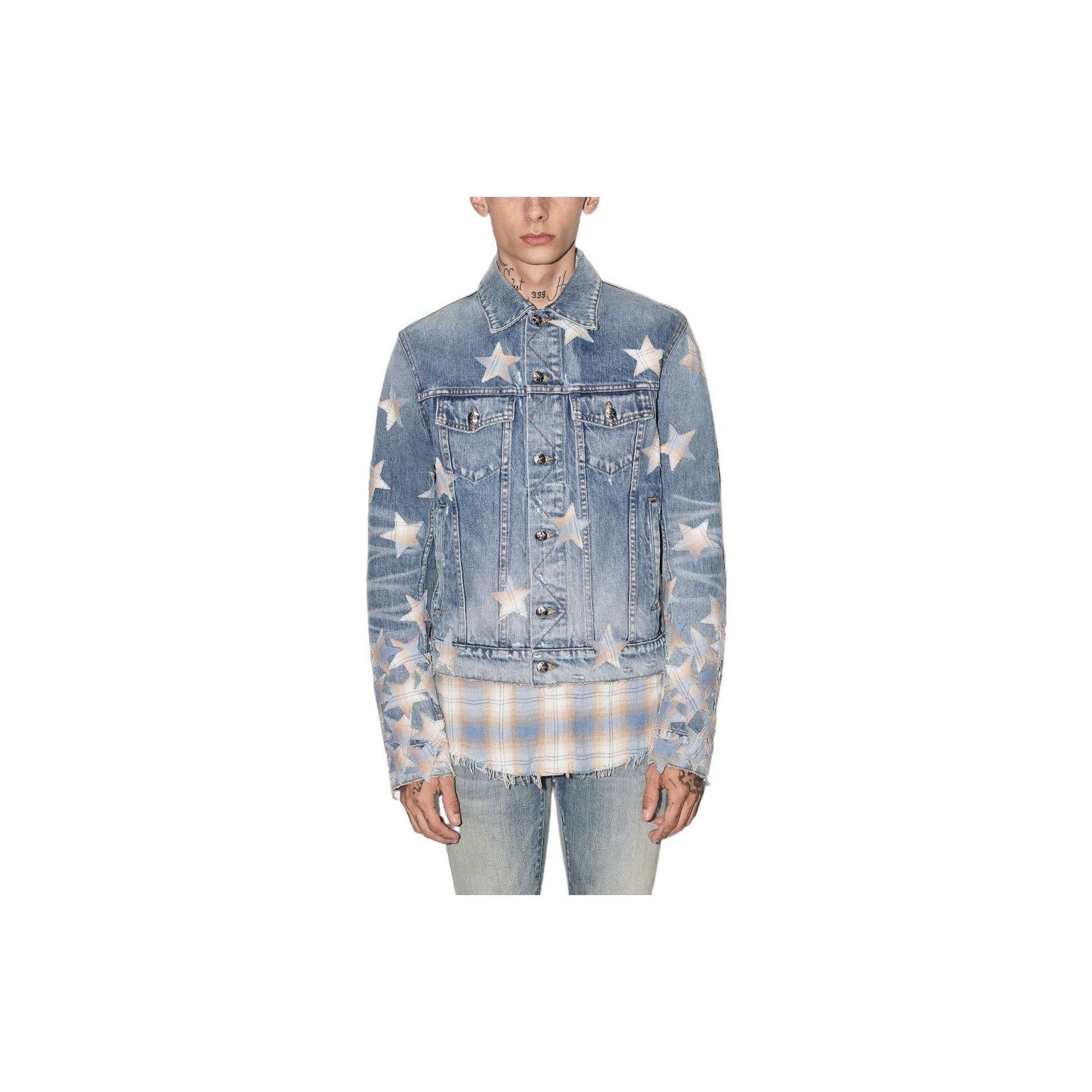 Amiri AMIRI Star Patch Denim Jacket Size L Size US L / EU 52-54 / 3 - 6 Thumbnail