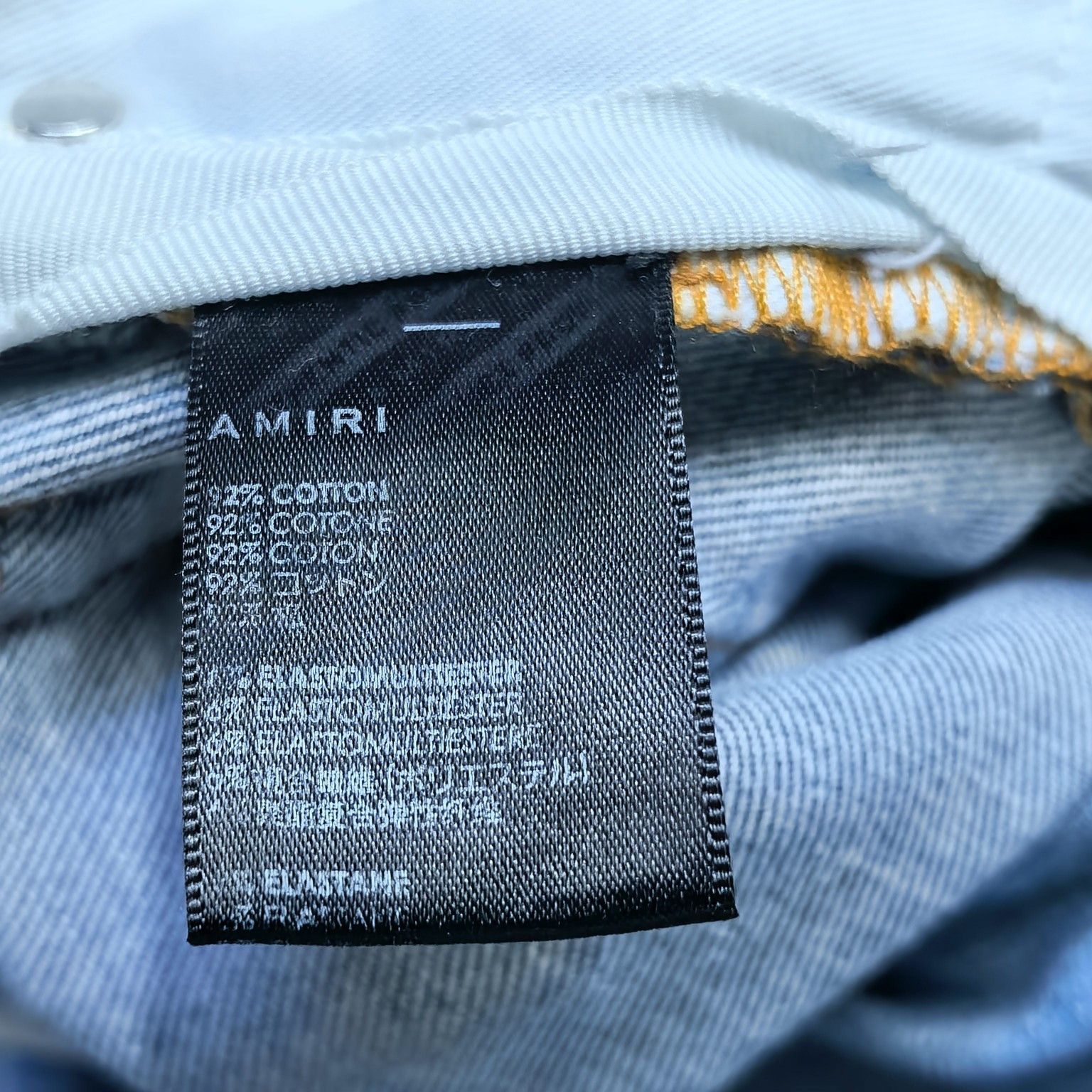 Amiri AMIRI Striped Patch Distressed Denim Jeans Size 31 Size US 31 - 4 Thumbnail