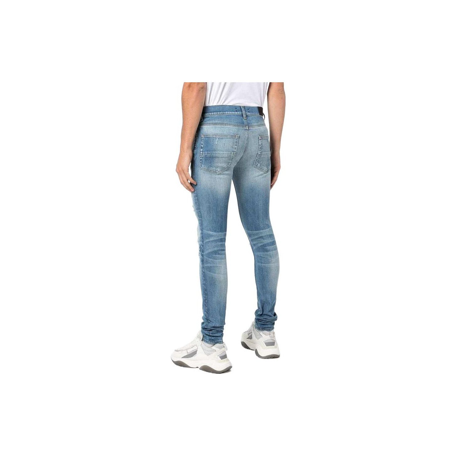 Amiri AMIRI Striped Patch Distressed Denim Jeans Size 31 Size US 31 - 16 Thumbnail