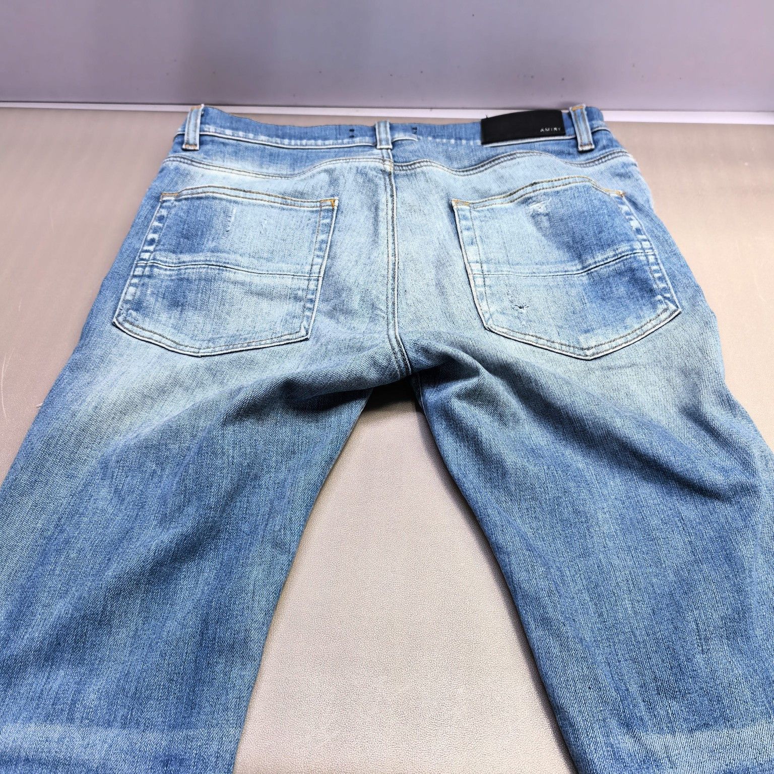 Amiri AMIRI Striped Patch Distressed Denim Jeans Size 31 Size US 31 - 12 Thumbnail