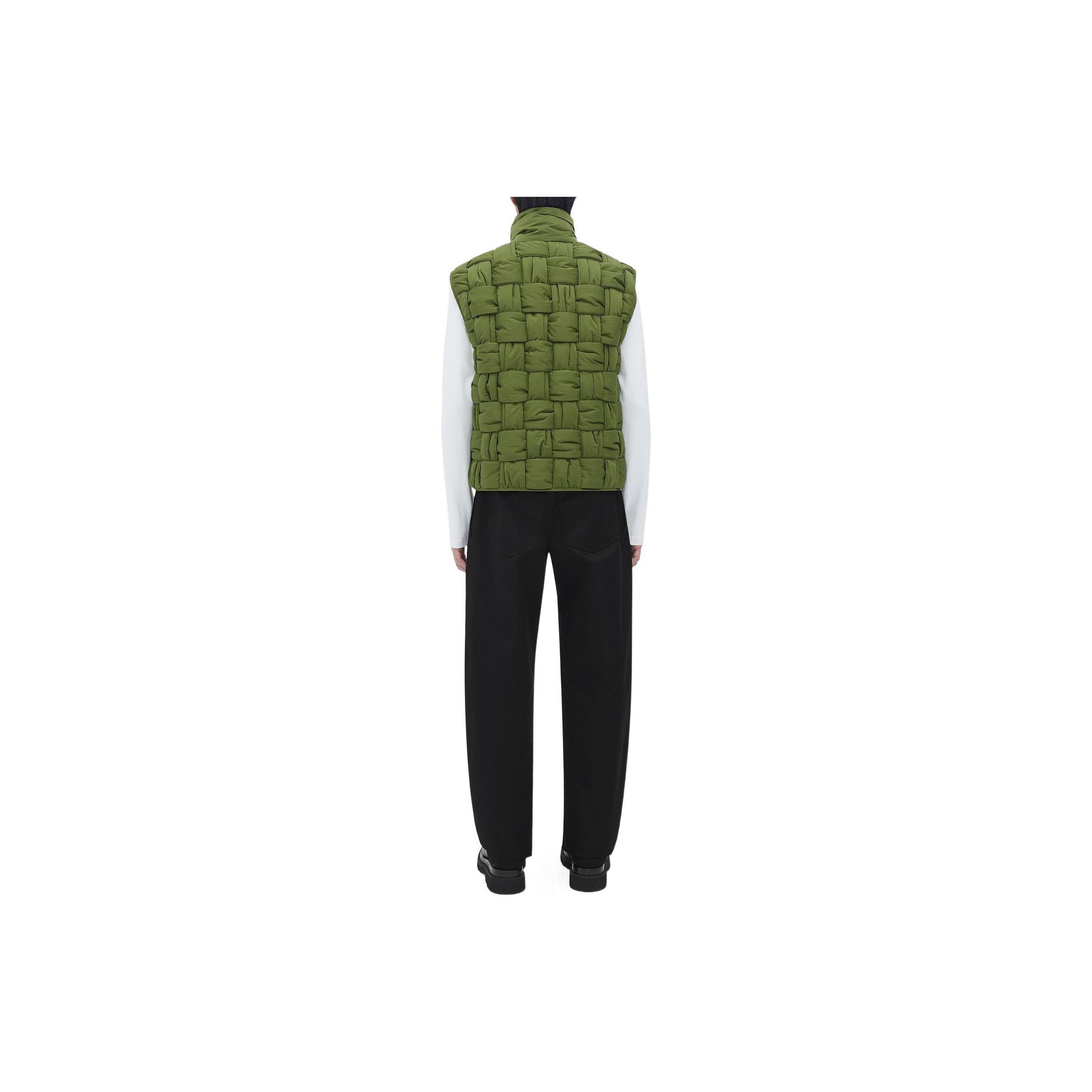 Bottega Veneta Bottega Veneta Woven Padded Vest Green Size L Size US L / EU 52-54 / 3 - 7 Thumbnail