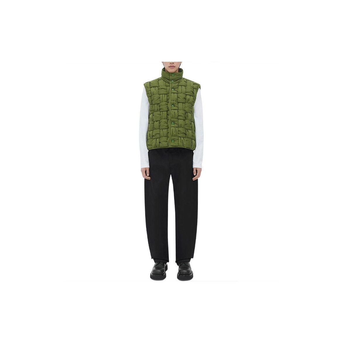 Bottega Veneta Bottega Veneta Woven Padded Vest Green Size L Size US L / EU 52-54 / 3 - 8 Thumbnail